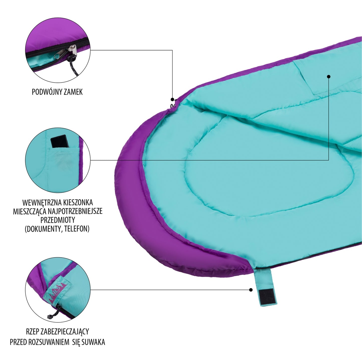 Purple-Turquoise Medium Sleeping Bag