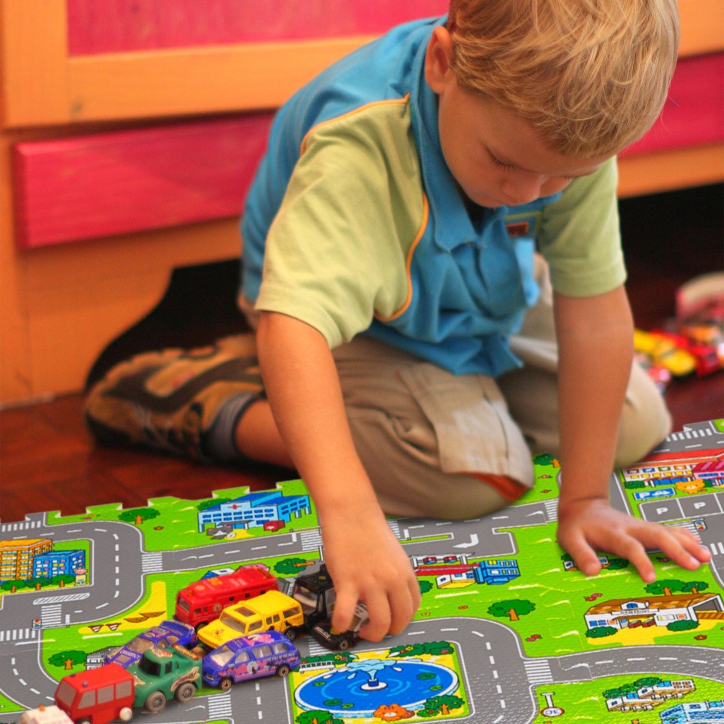 Puzzle Mat Road with Animals