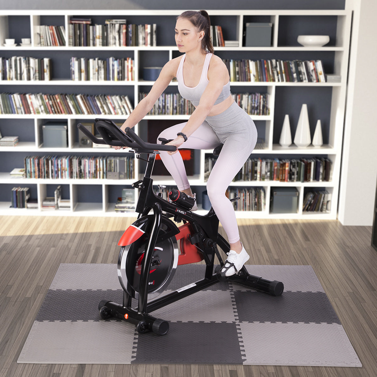 Puzzle Mat for Gym Equipment, Light Gray, 9 Pieces