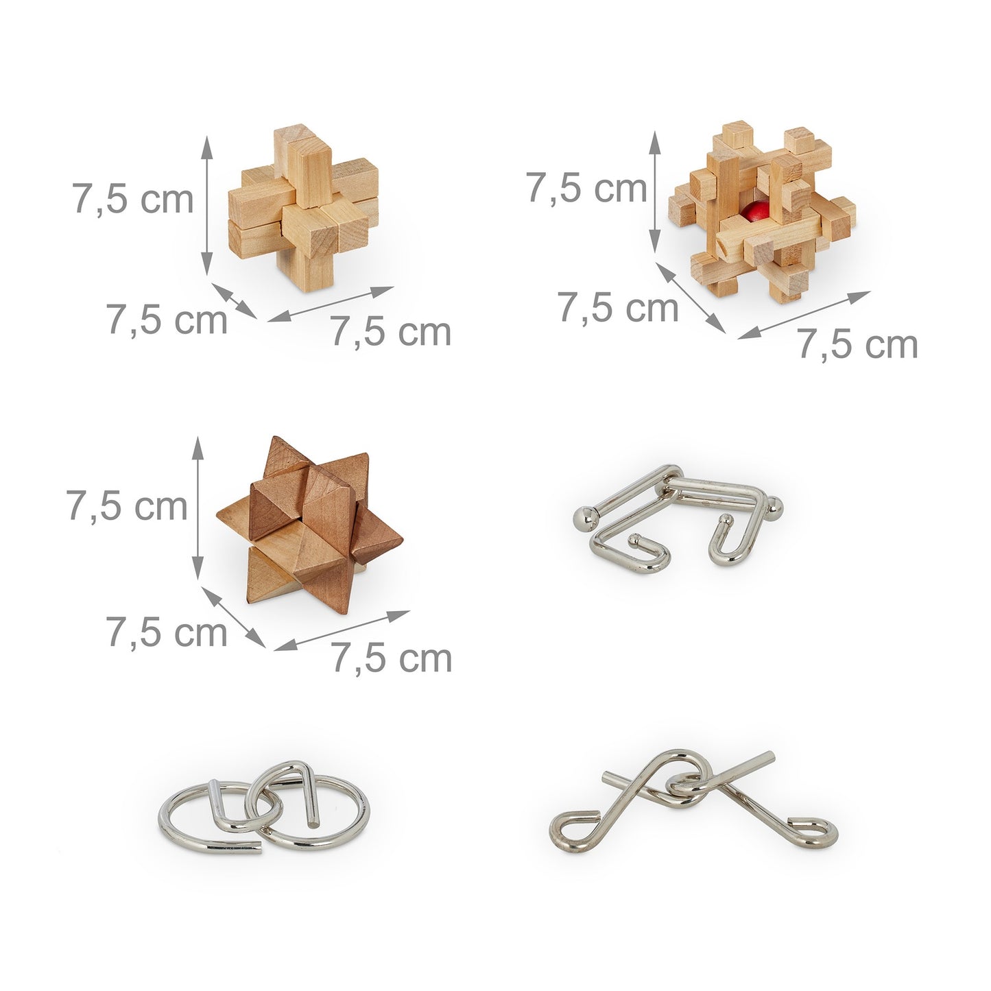 Puzzle in wood and metal
