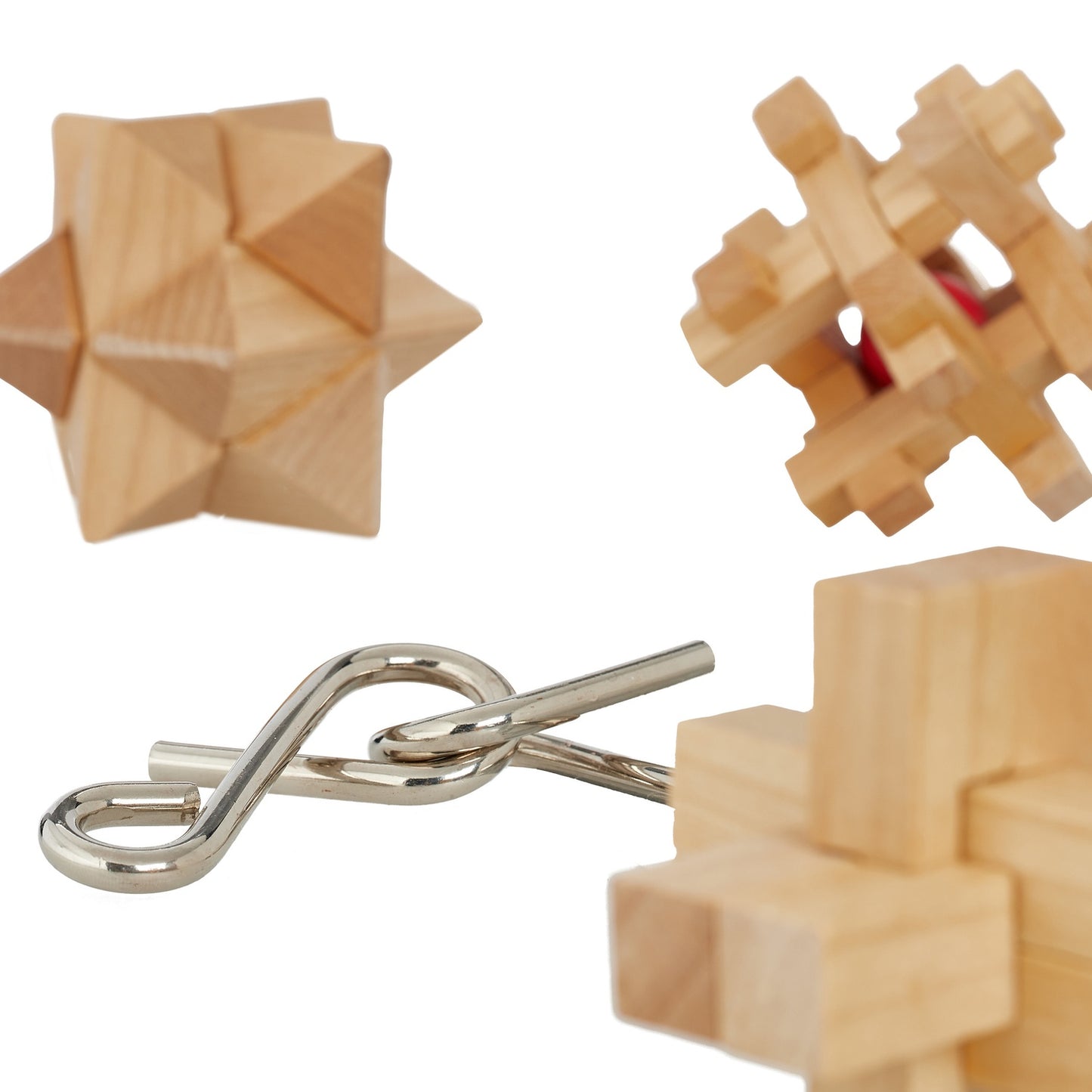 Puzzle in wood and metal