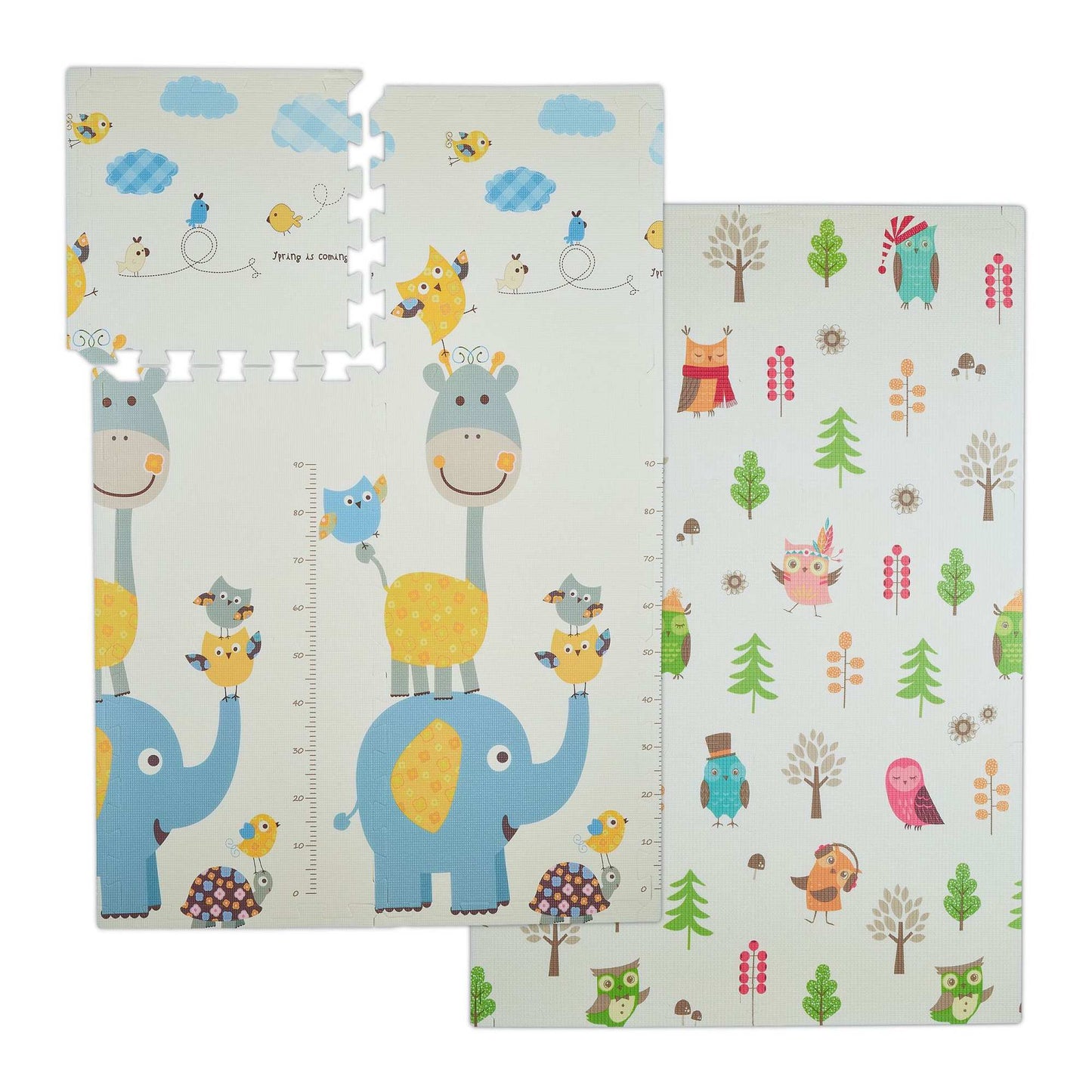 Puzzle mat duo: owl / elephant
