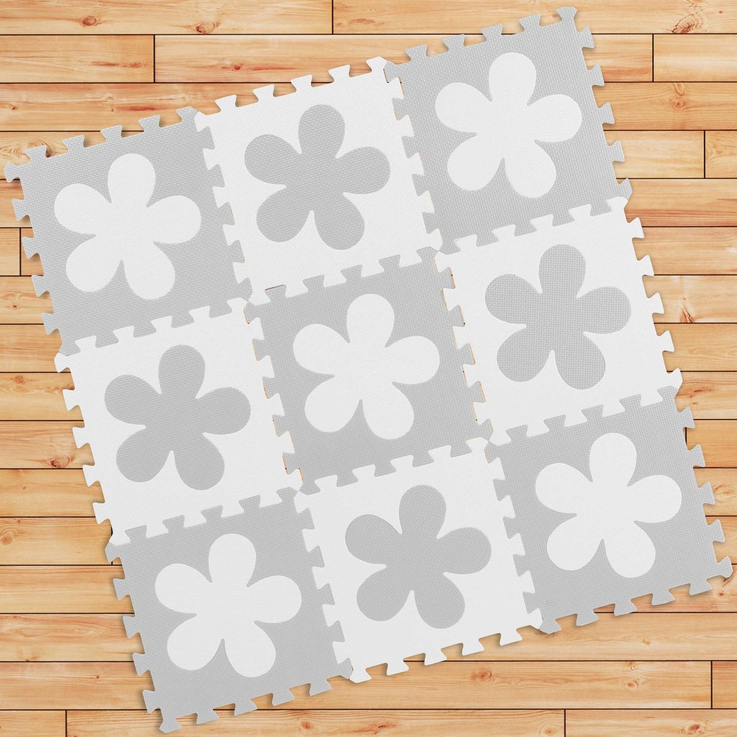 Puzzle mat floral pattern