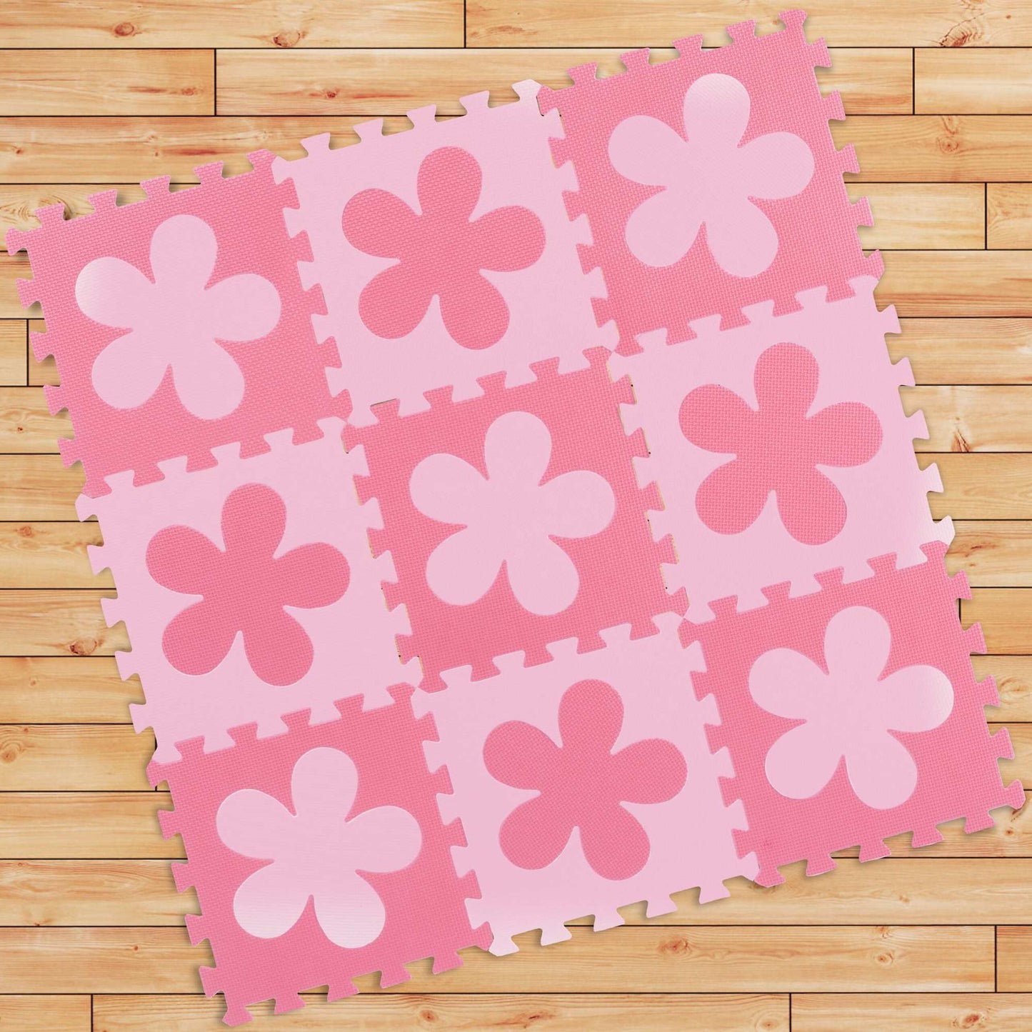 Puzzle mat floral pattern