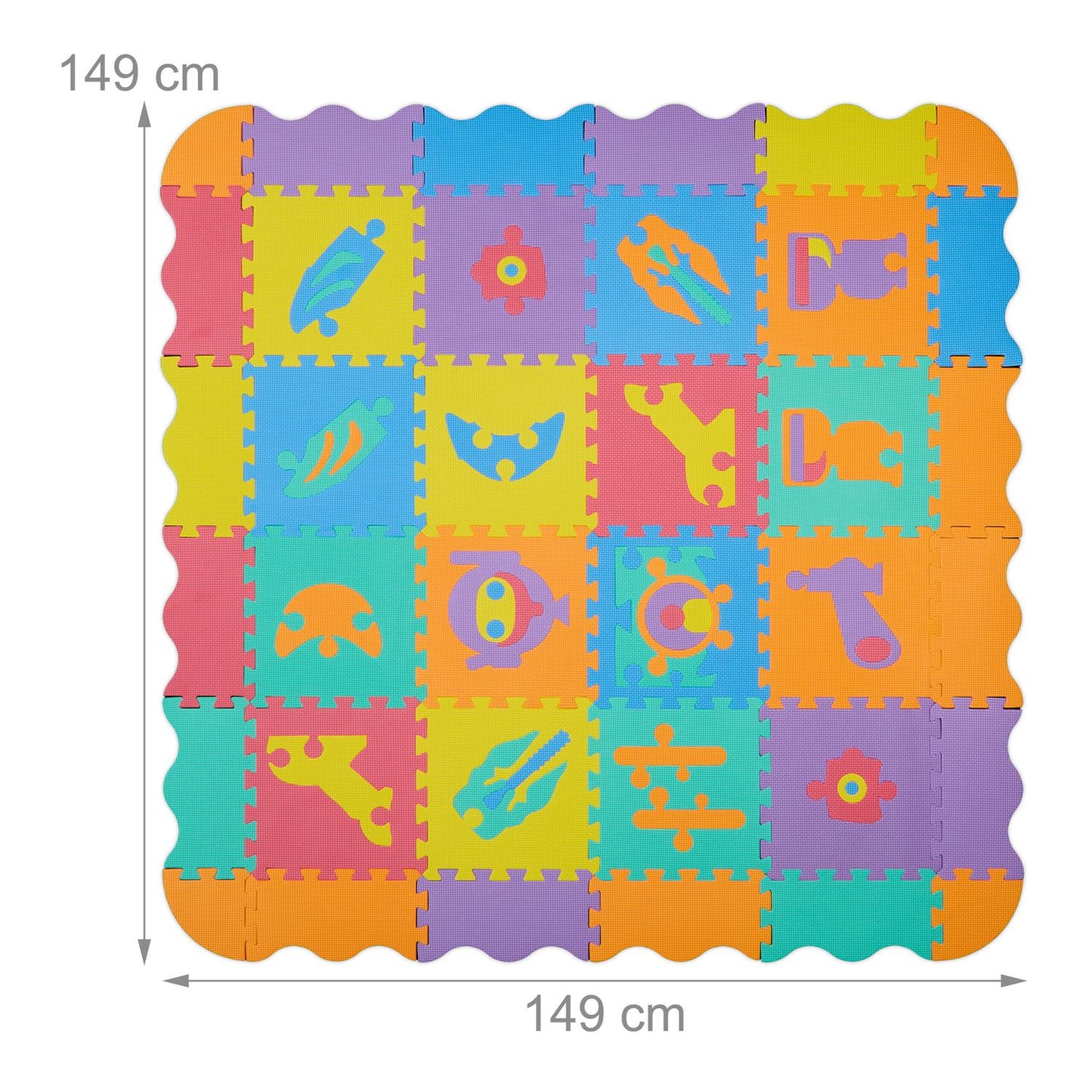 Puzzle mat robot parts