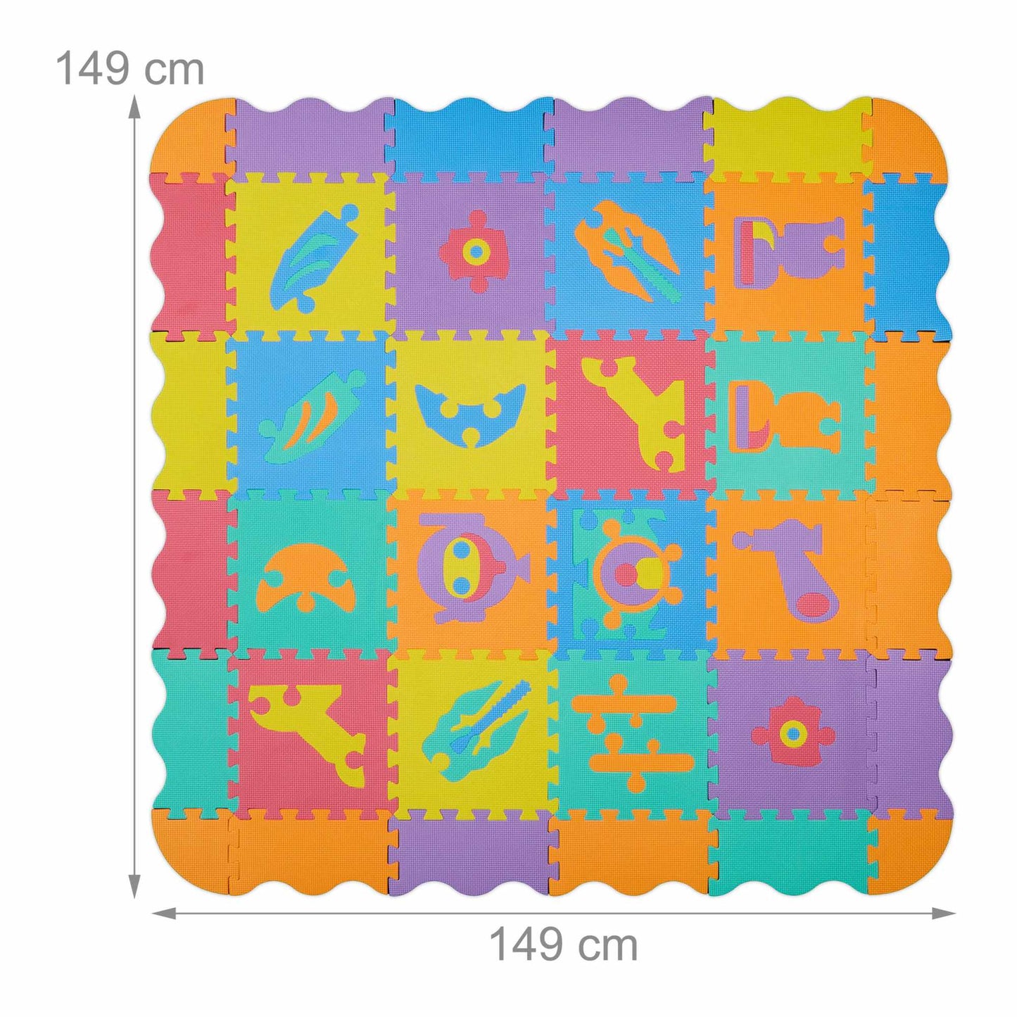 Puzzle mat robot parts