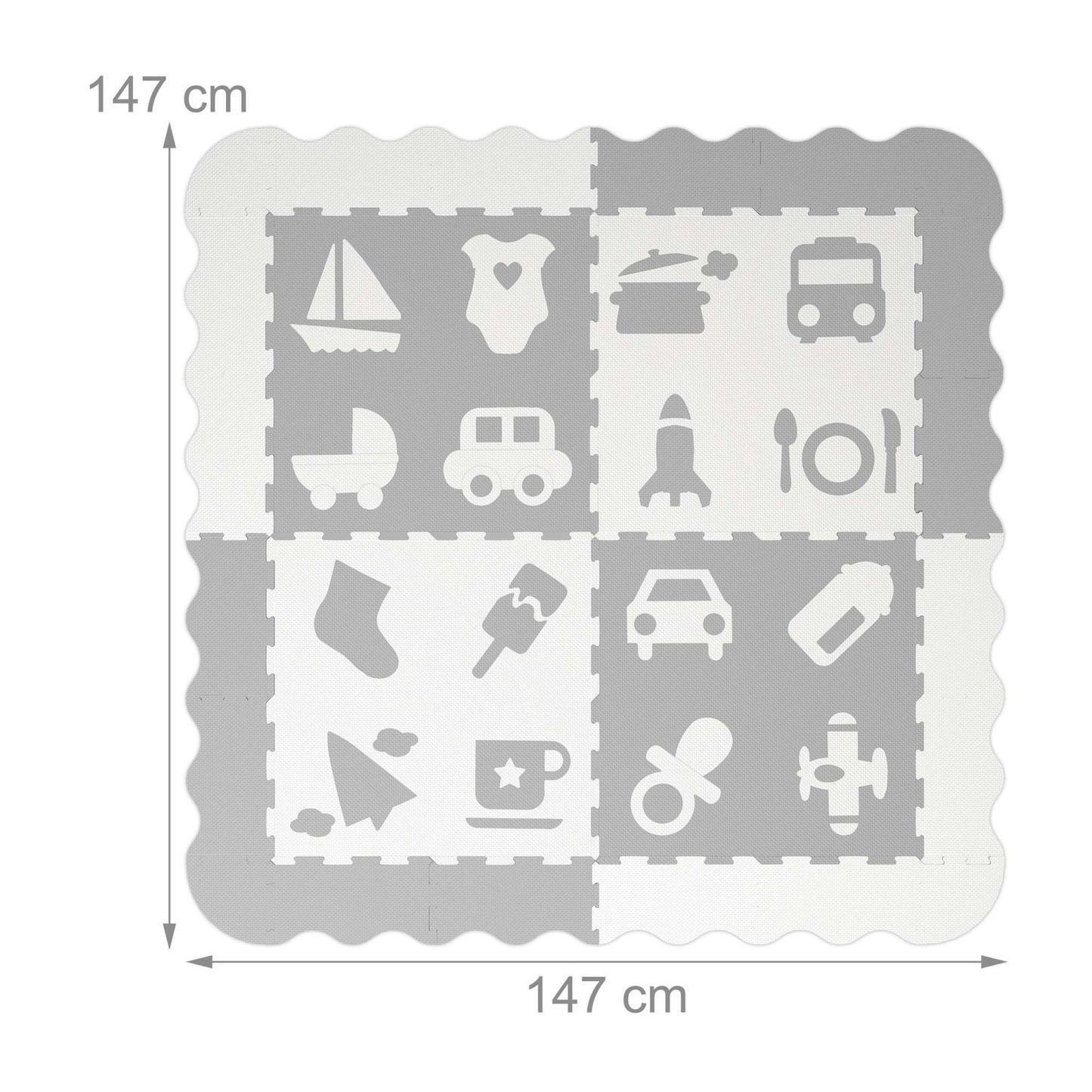 Puzzle mats with symbols