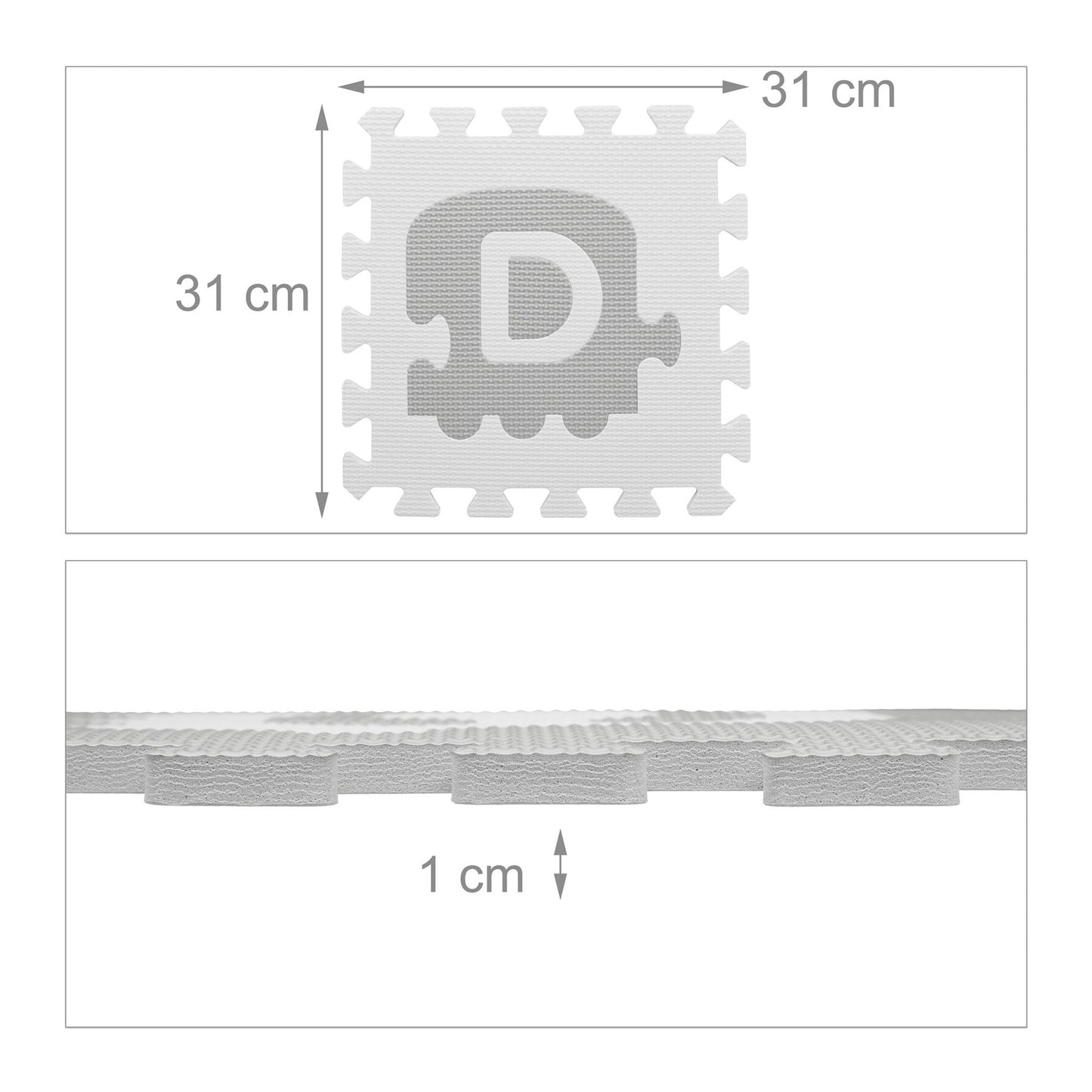 Puzzle mat with ABC and numbers