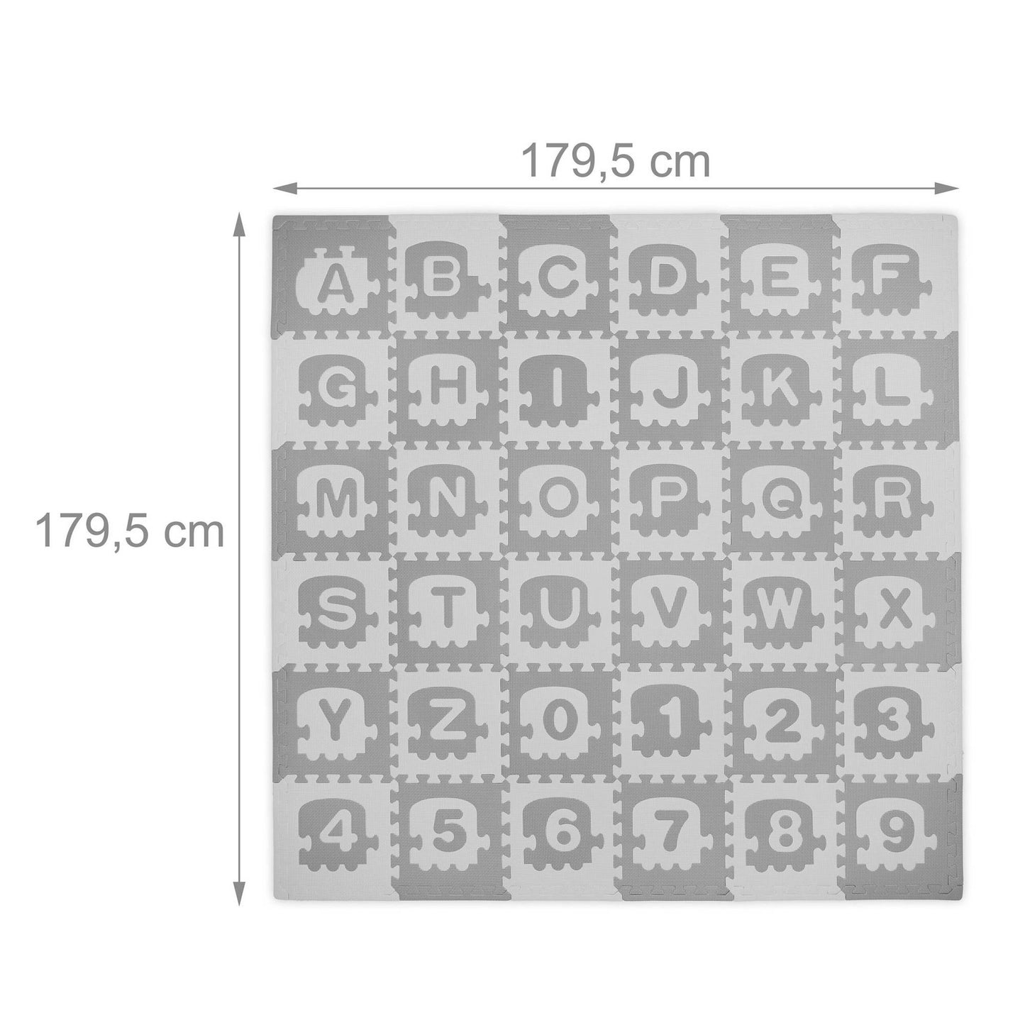 Puzzle mat with ABC and numbers