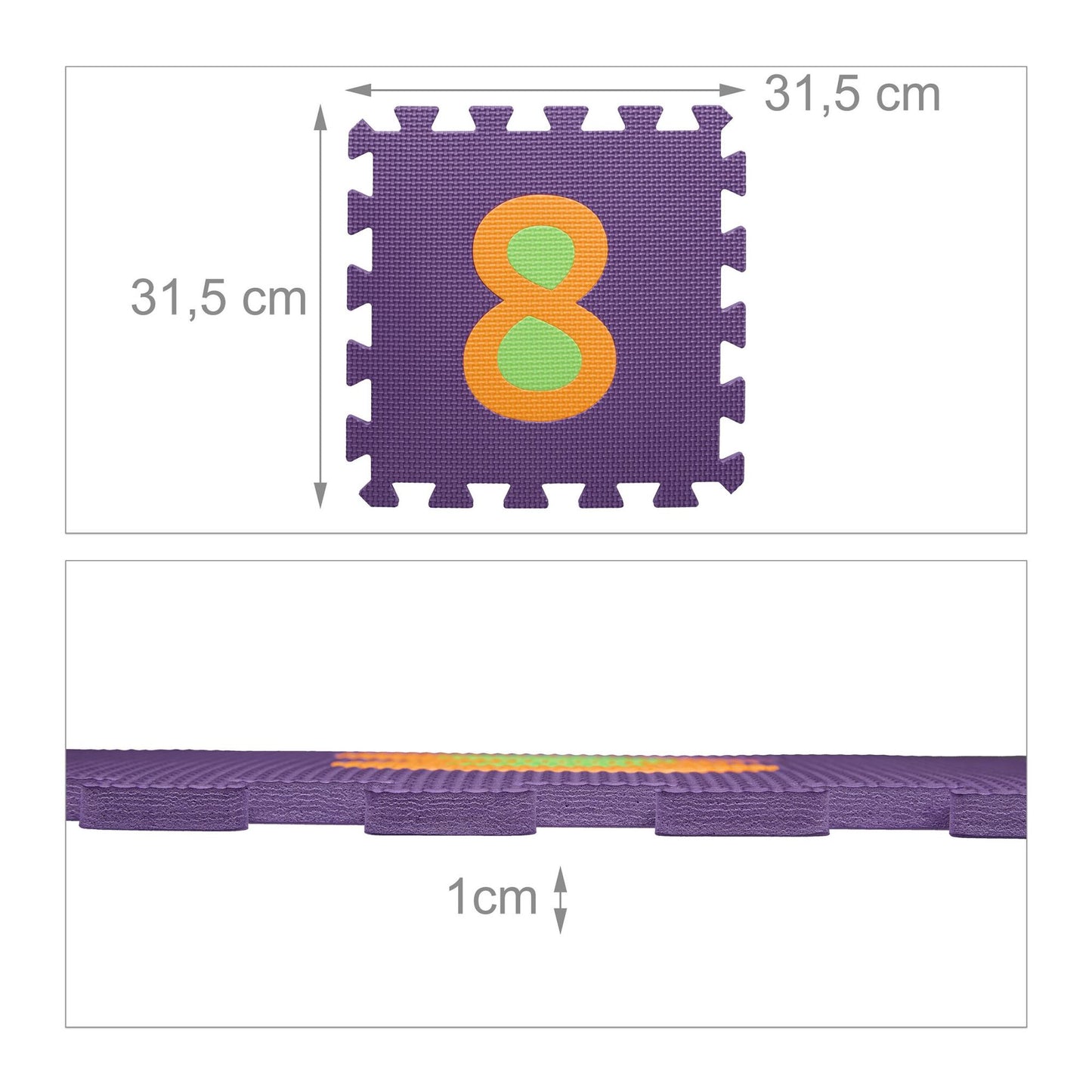 Puzzle mat with ABC and numbers