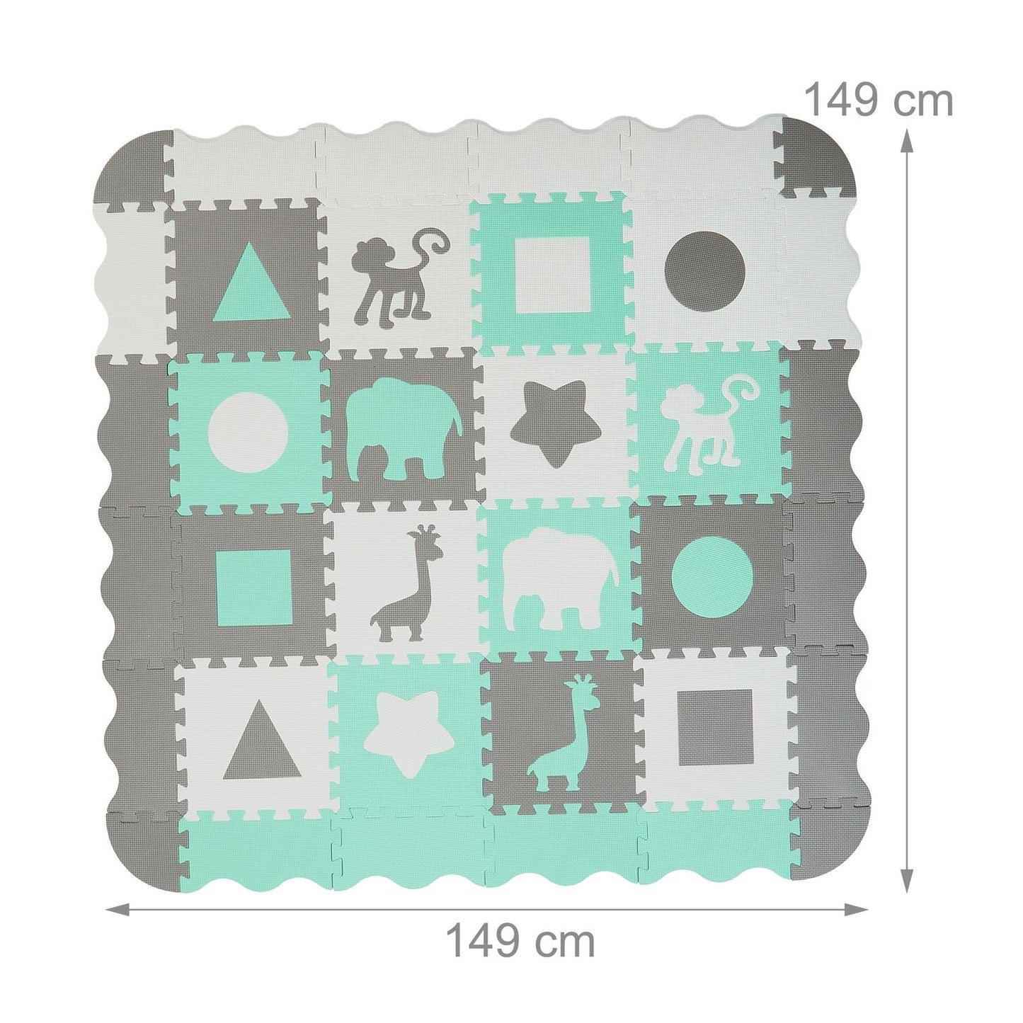 Puzzle mat with edge