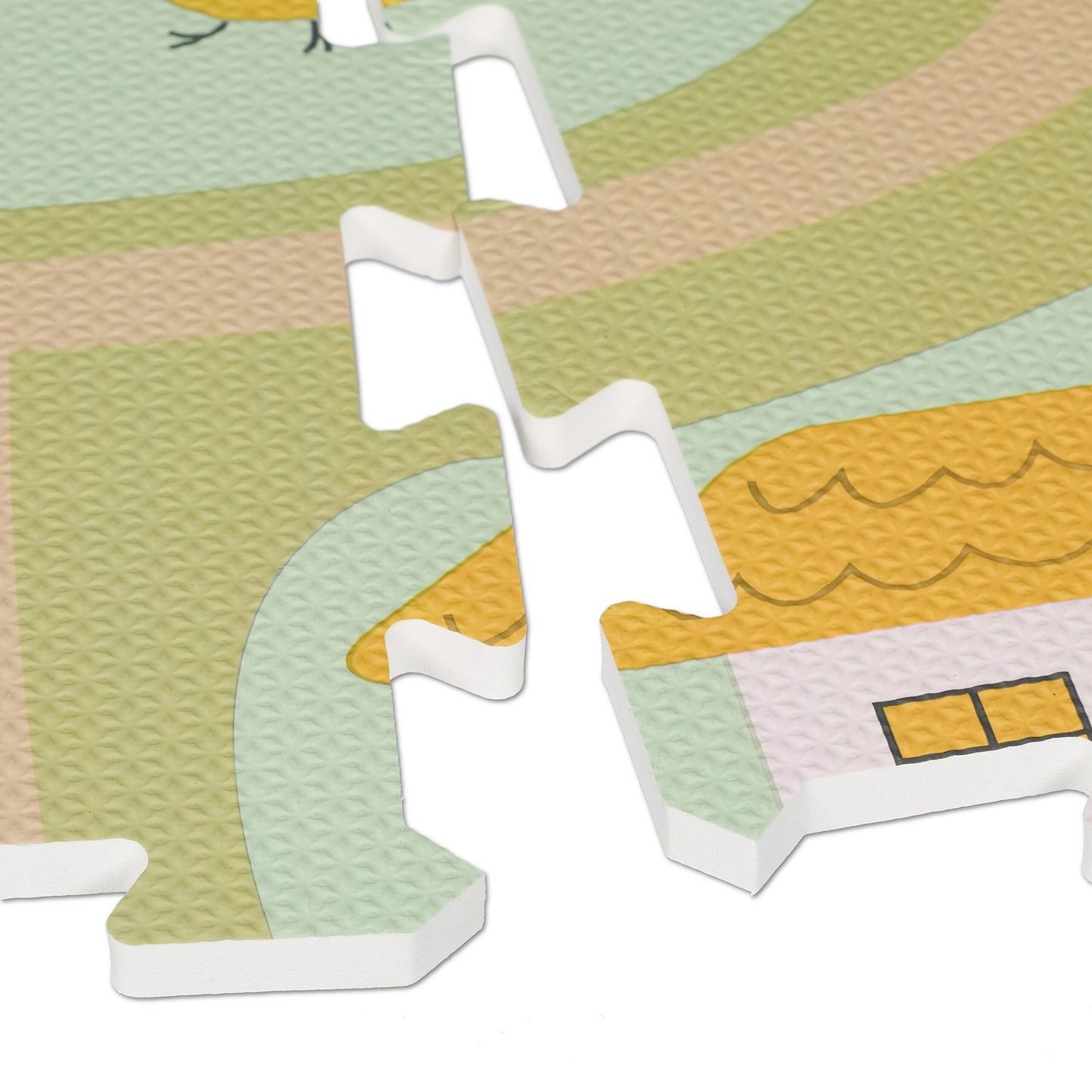 Puzzle mat with farmhouse