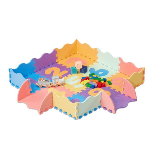Puzzle mat with numbers and border