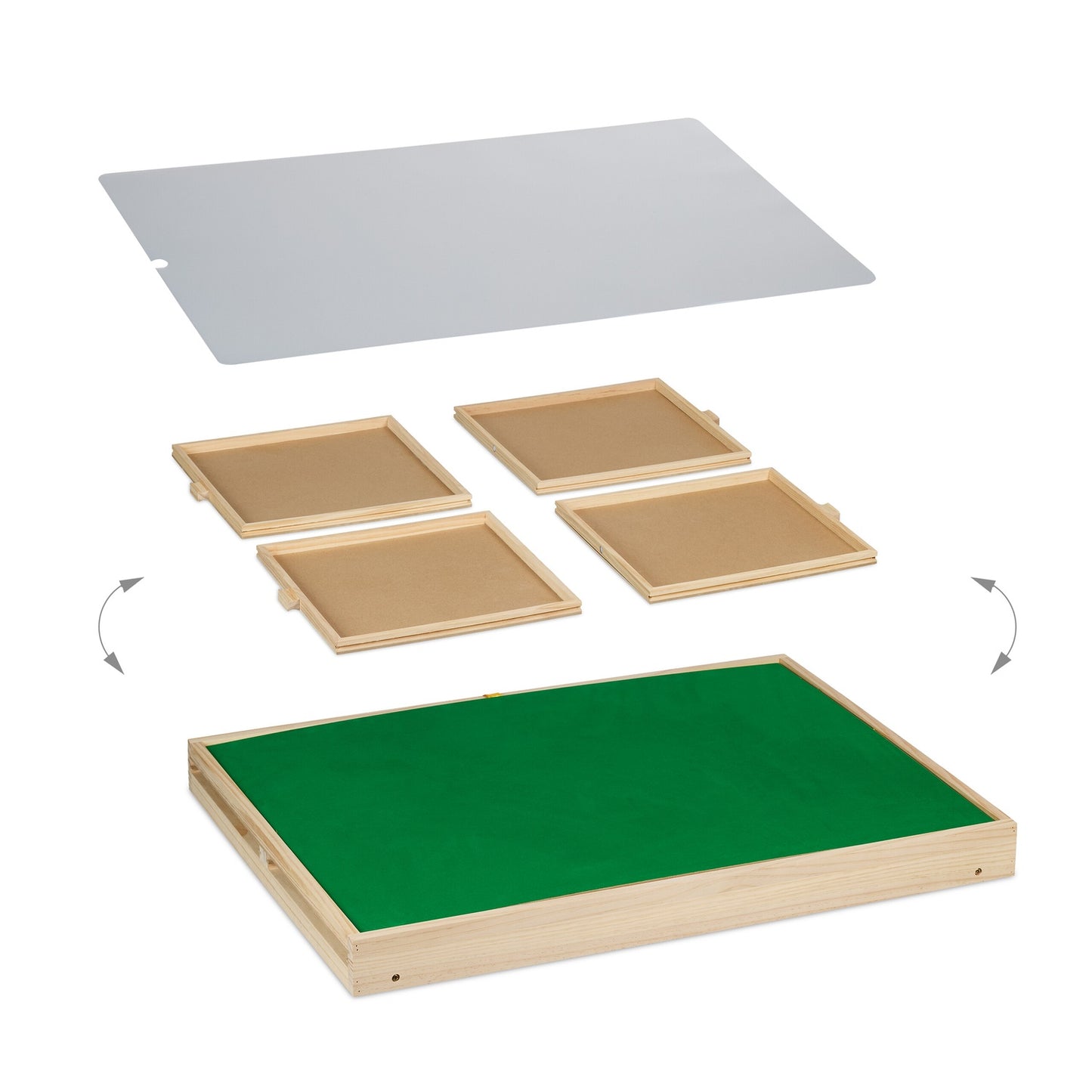 Puzzle table with 4 drawers
