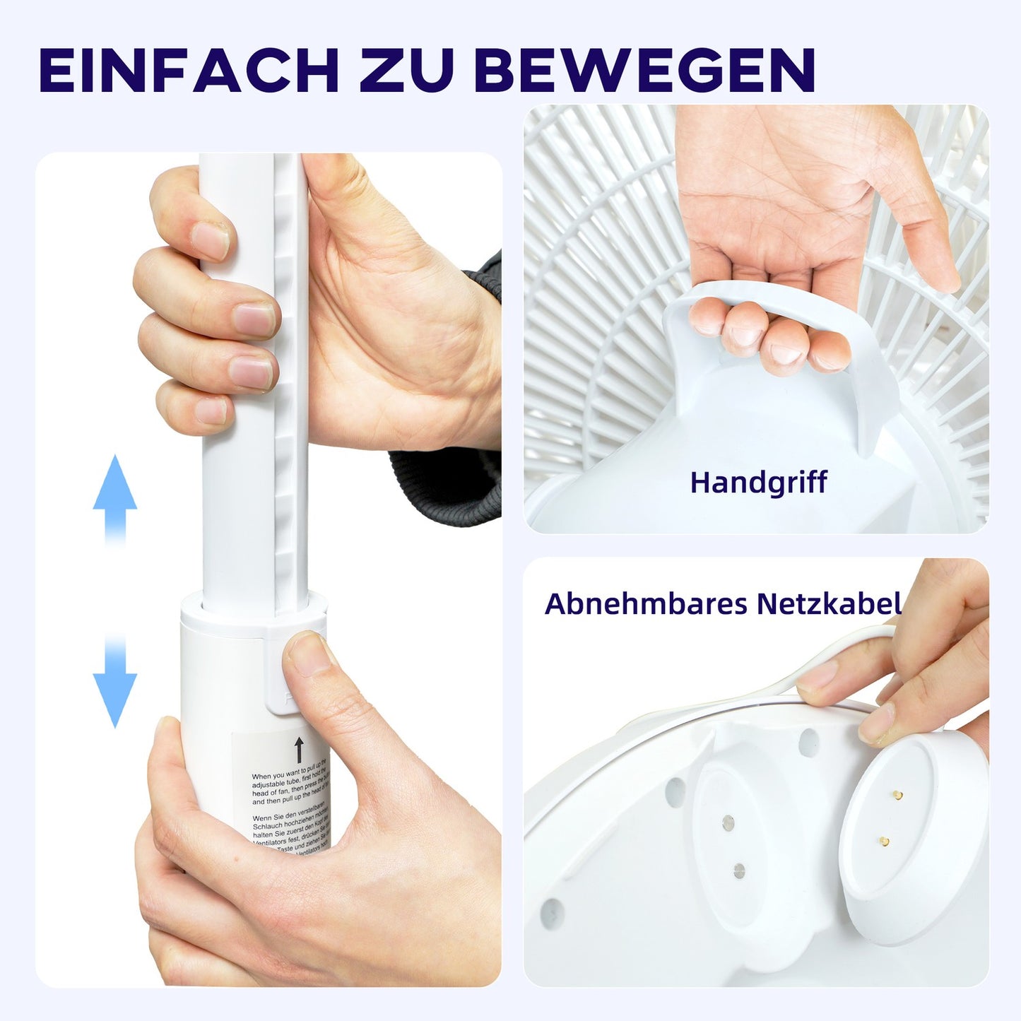 Quiet pedestal fan with remote control, 12 speeds, sleep mode