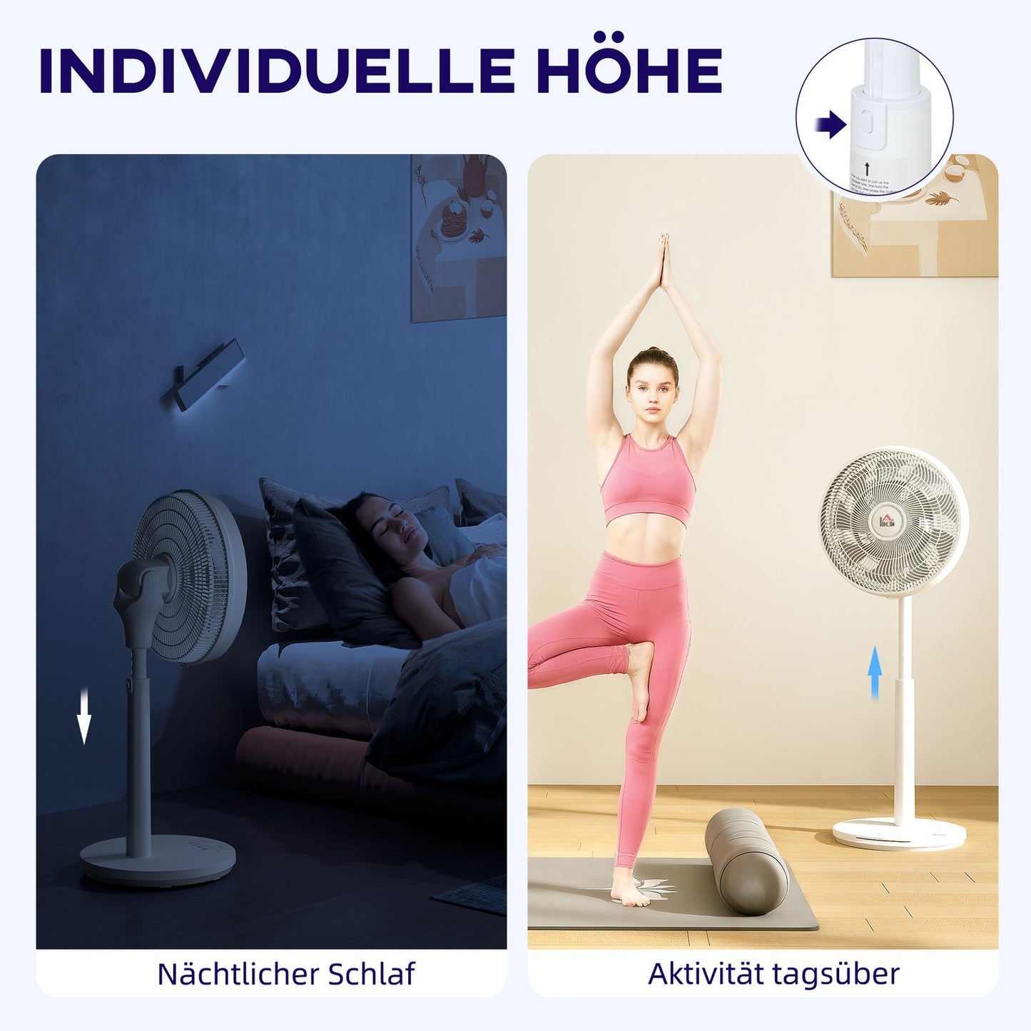 Quiet pedestal fan with remote control, 12 speeds, sleep mode