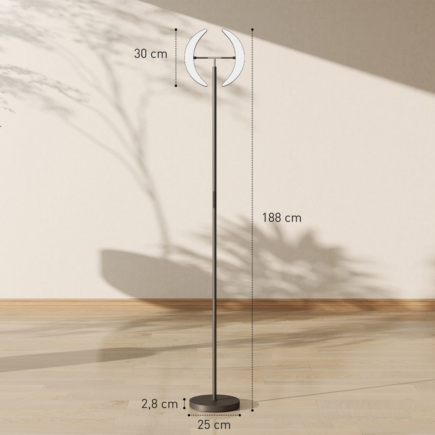 RGB Floor Lamp, Dimmable, Rotating Heads, Black