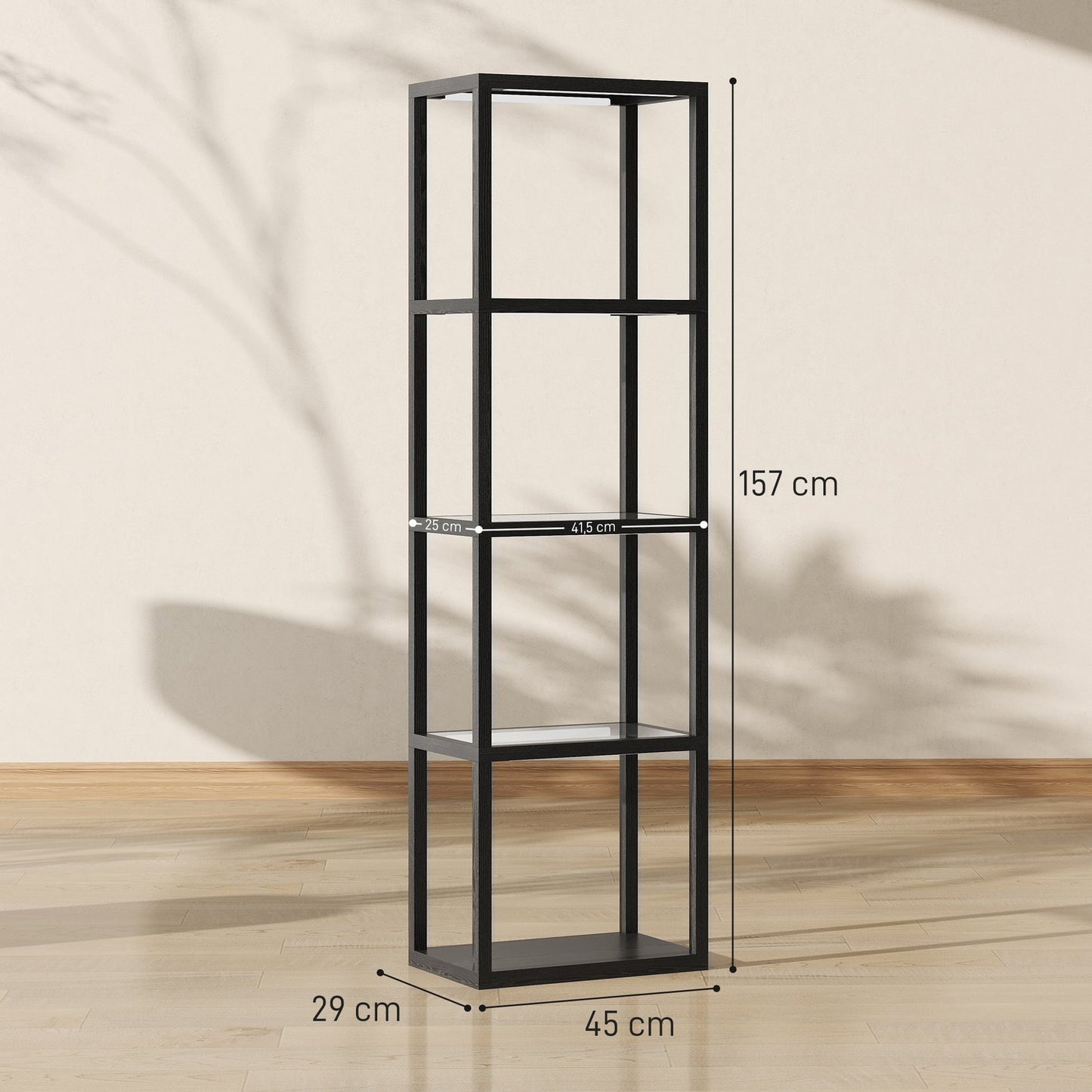 RGB Floor Lamp with Glass Shelves, LED, Remote, Music Sync