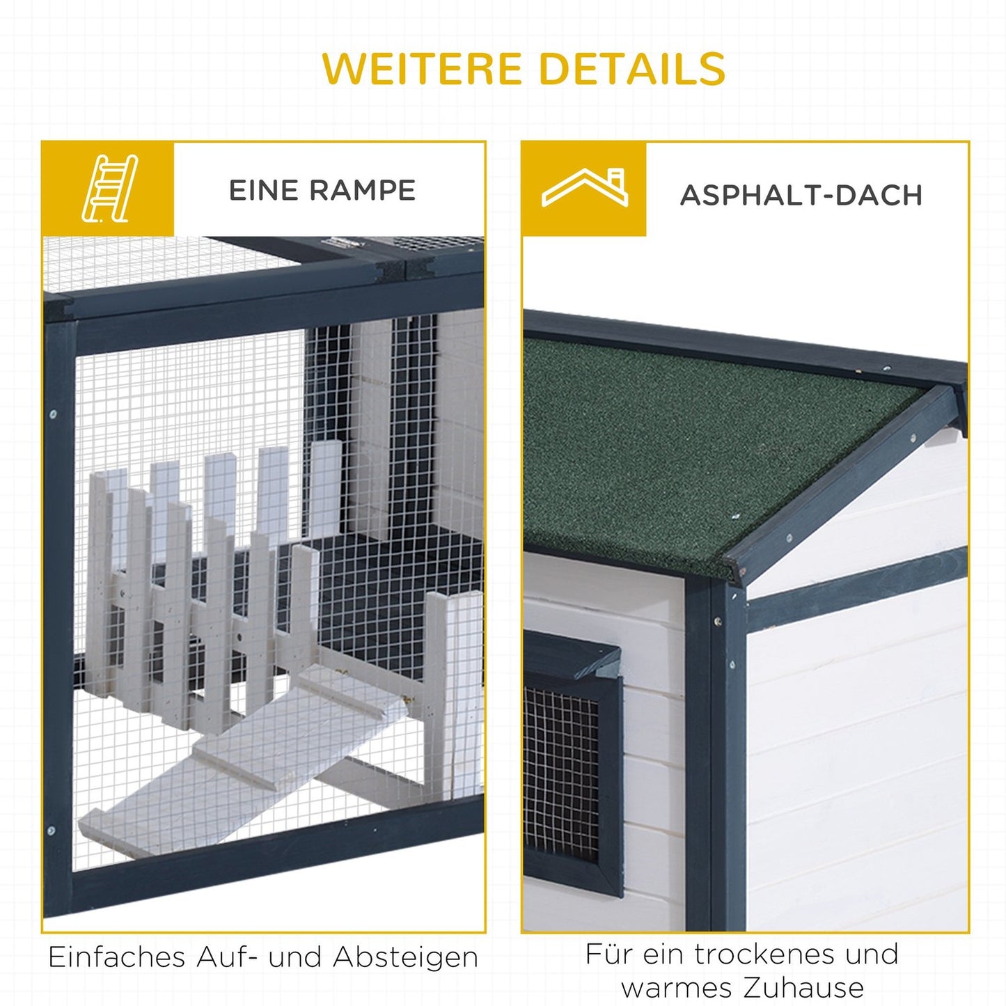 Small animal cage with outdoor enclosure, 151x78x84.5 cm