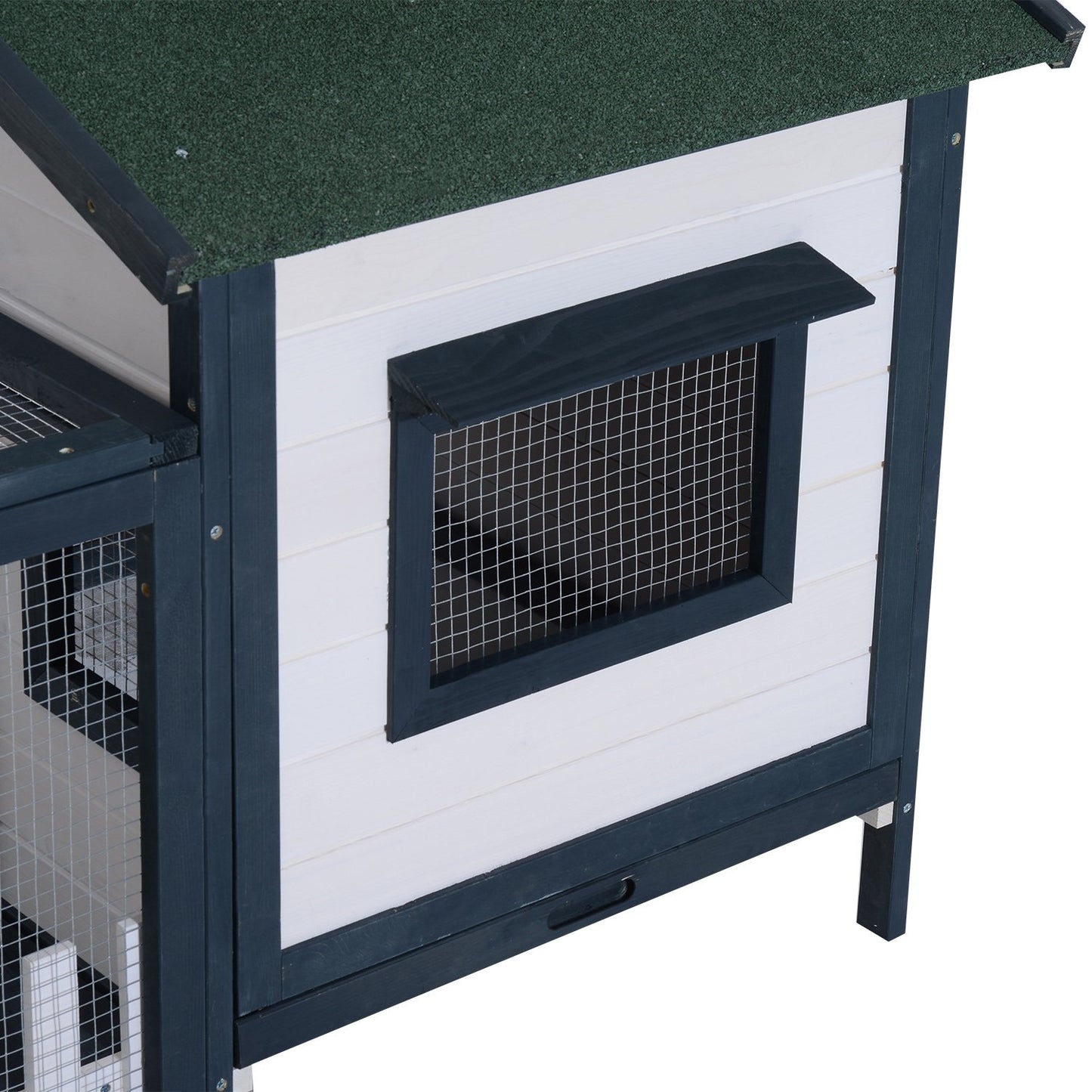 Small animal cage with outdoor enclosure, 151x78x84.5 cm