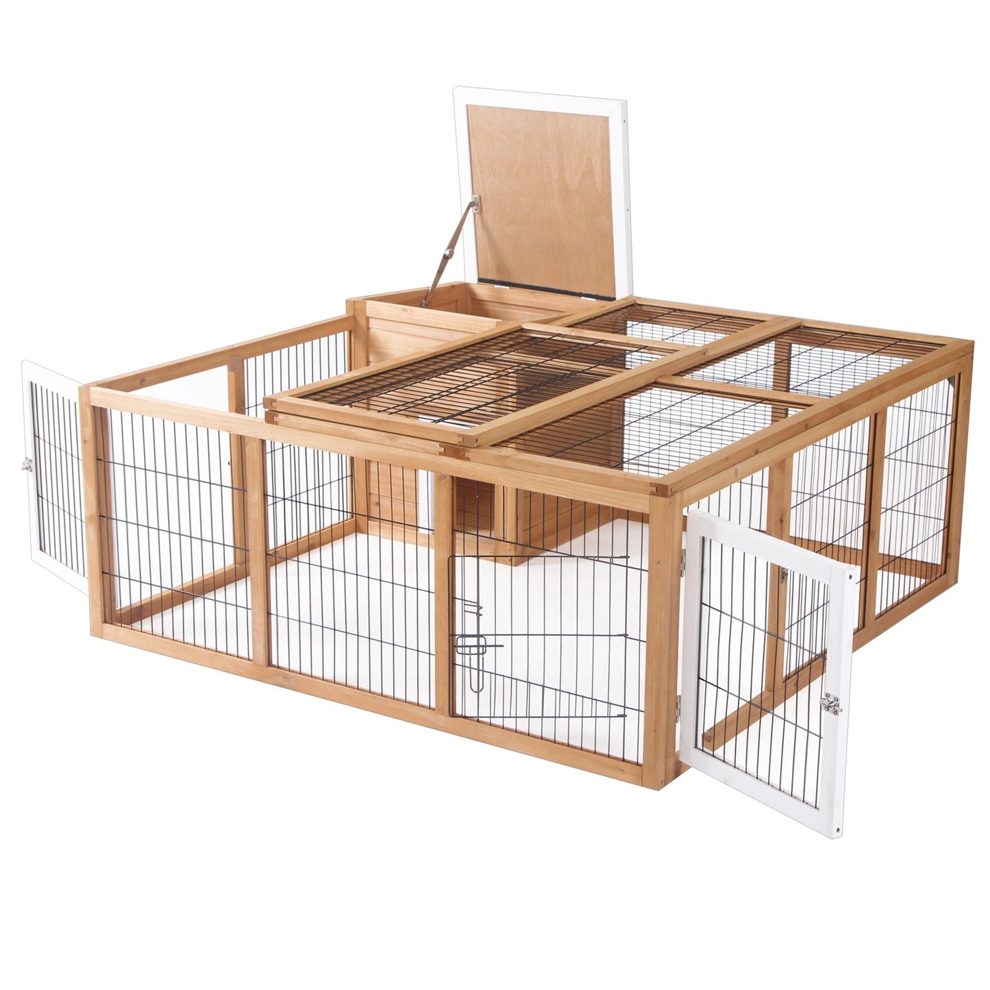 Rabbit cage for small animals, spruce, 123x120x52 cm, outdoor roof