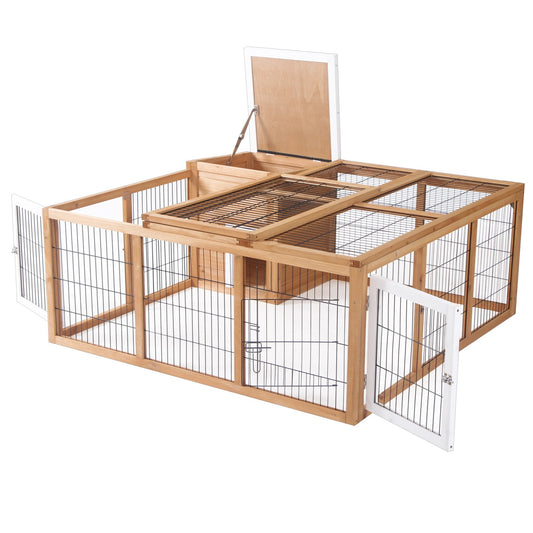 Rabbit cage for small animals, spruce, 123x120x52 cm, outdoor roof