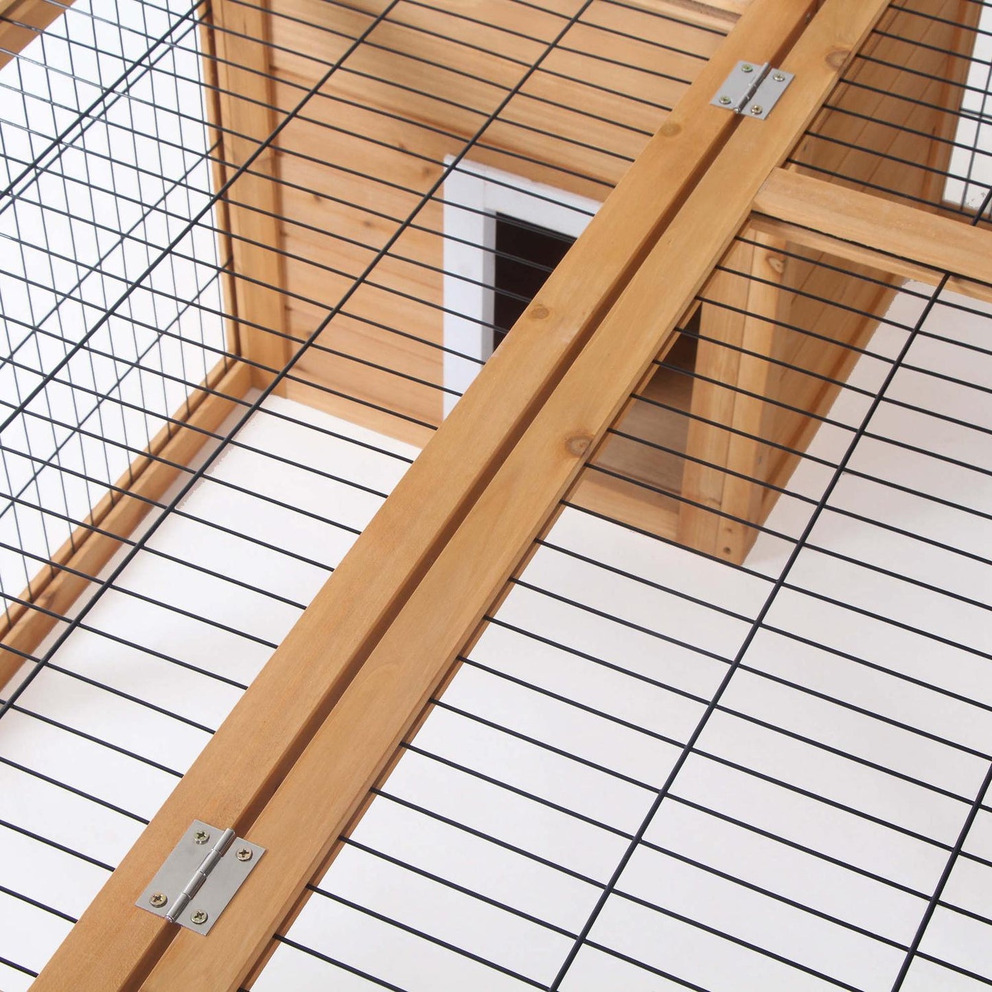 Rabbit cage for small animals, spruce, 123x120x52 cm, outdoor roof