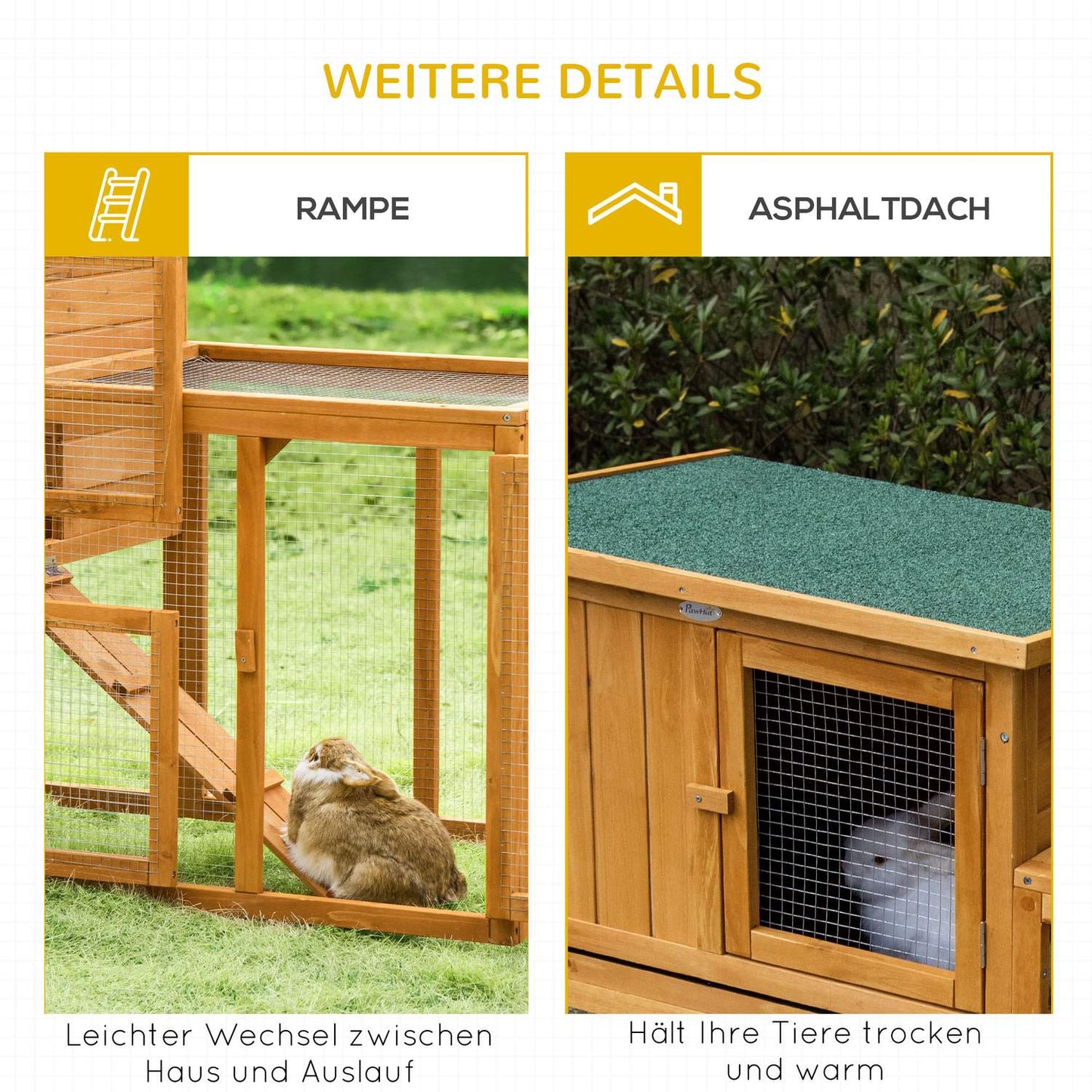 Small animal shelter, Outdoor/Indoor, 141 x 60 x 86 cm, Orange