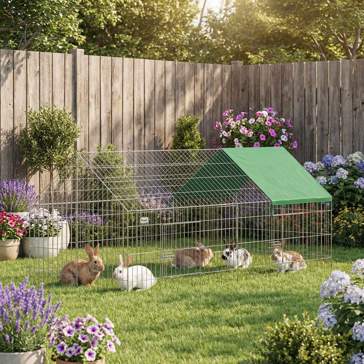 Rabbit Hutch with Lockable Doors, 180x75x75 cm, Green