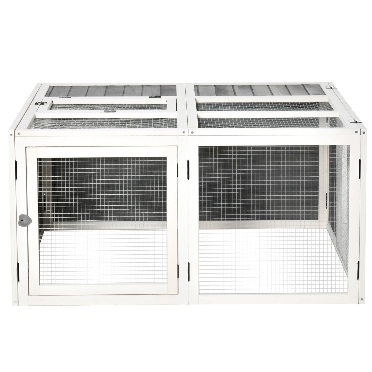 Rabbit hutch with cover, hinged roof, spruce wood