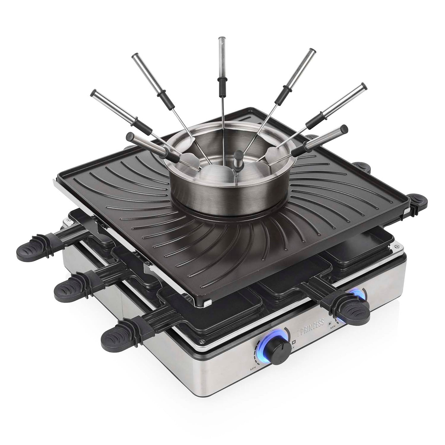 Raclette & Fondue Grill, 31x31cm, 1700W, 1.3L