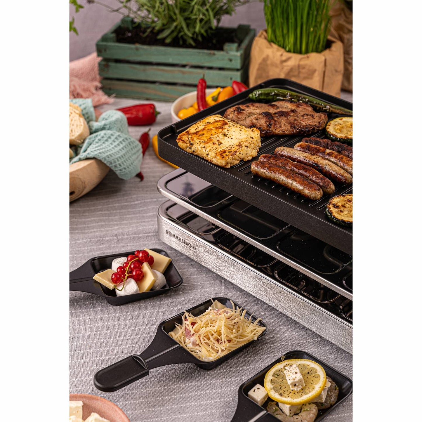 Raclette grill RC 1400 37X23cm 8 spatulas xxl cable