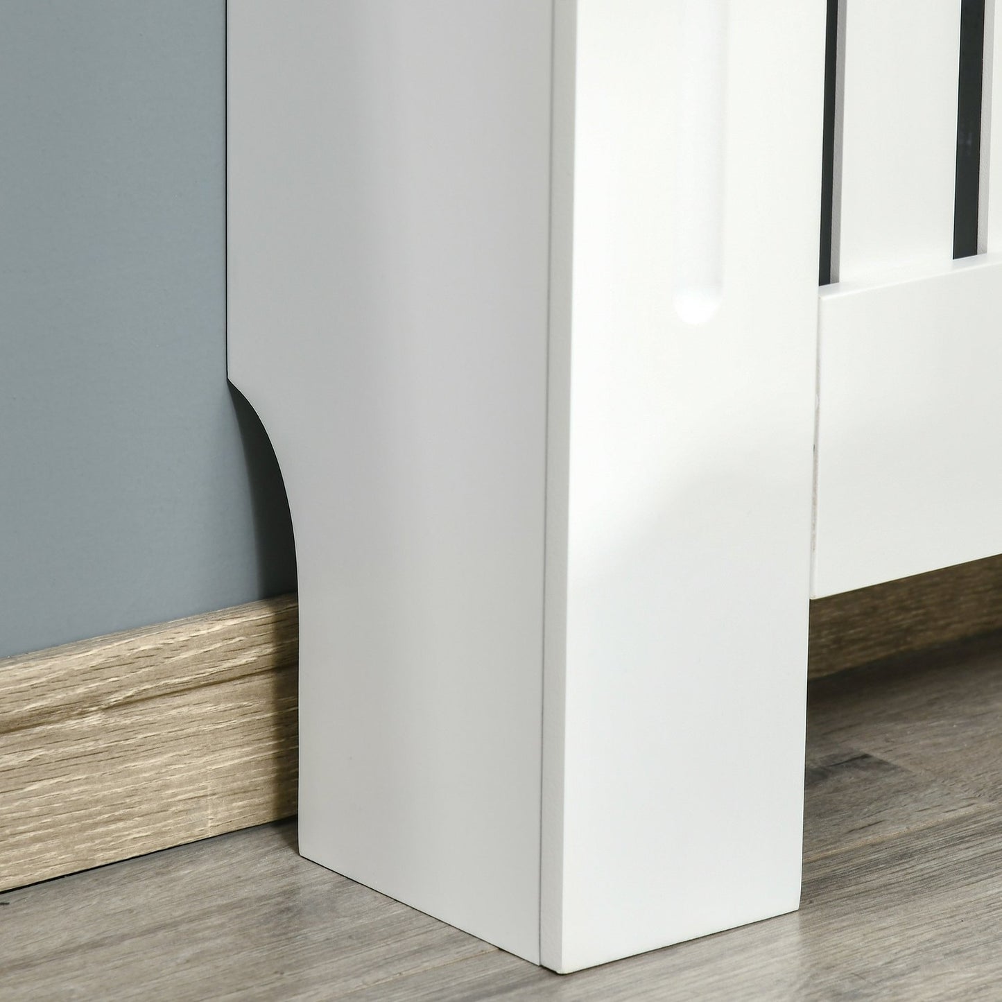 Radiator cover, Removable MDF, White & Oak, 78x19x83 cm