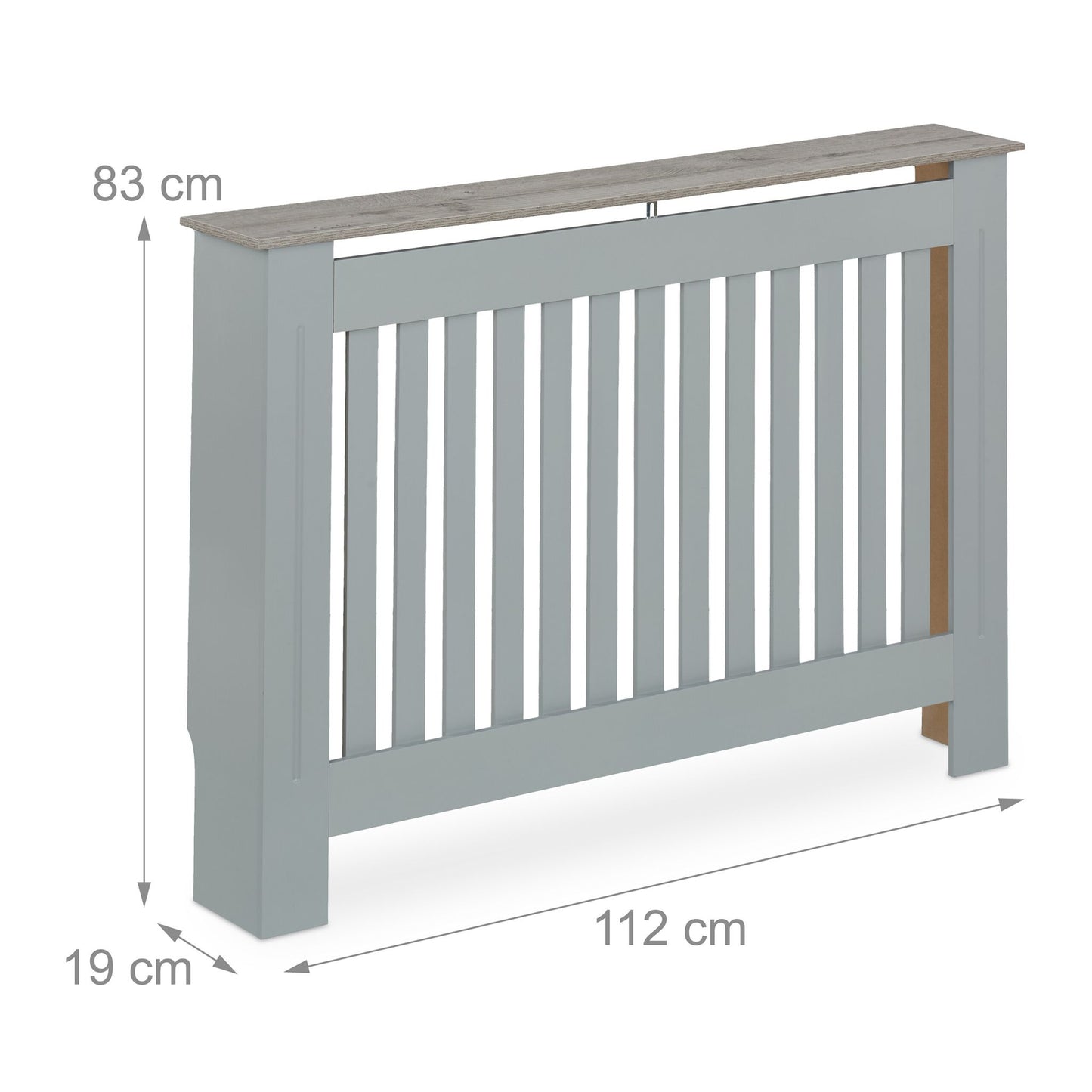 Radiator Cover with Wood Shelf, Slatted Design