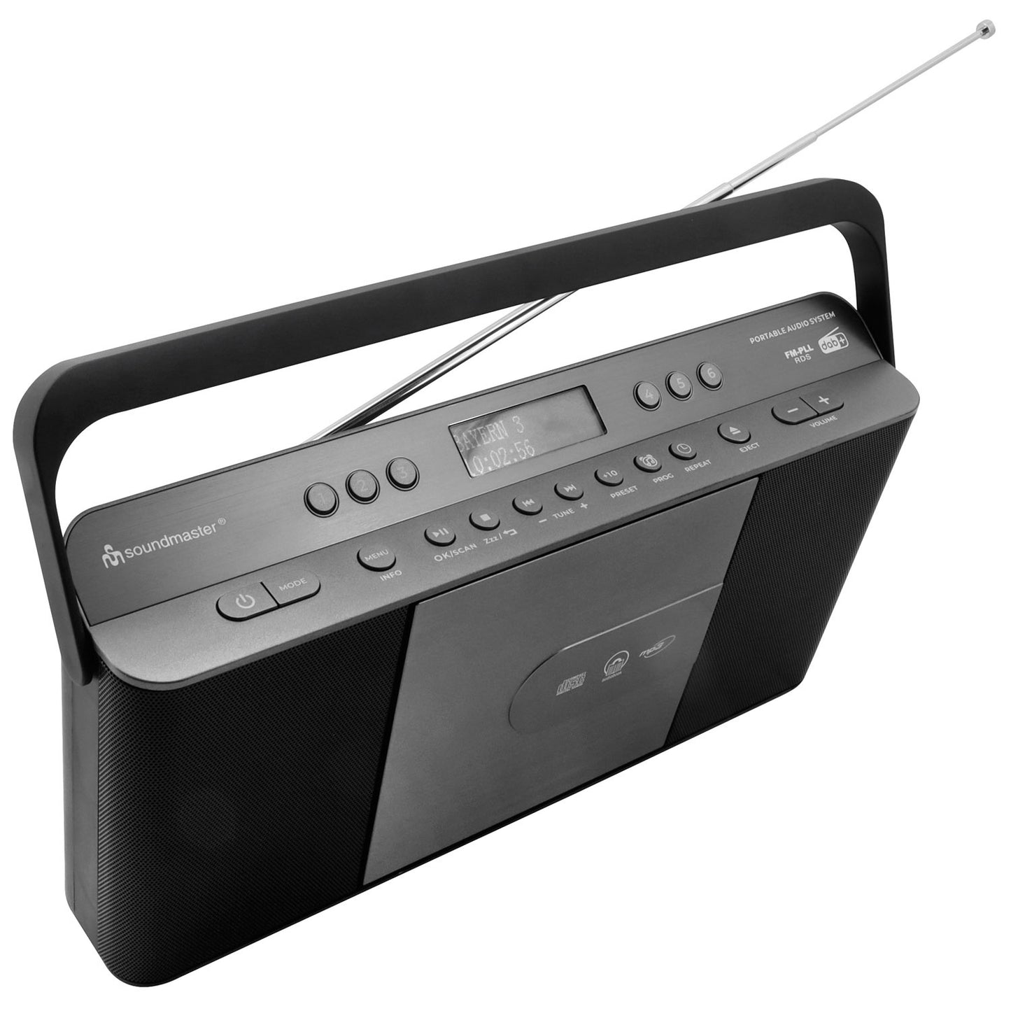 Radio Quick Select CD Portable RCD1870SW Black/Silver Grey