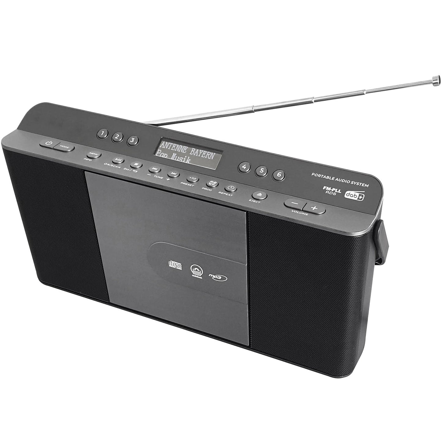 Radio Quick Select CD Portable RCD1870SW Black/Silver Grey