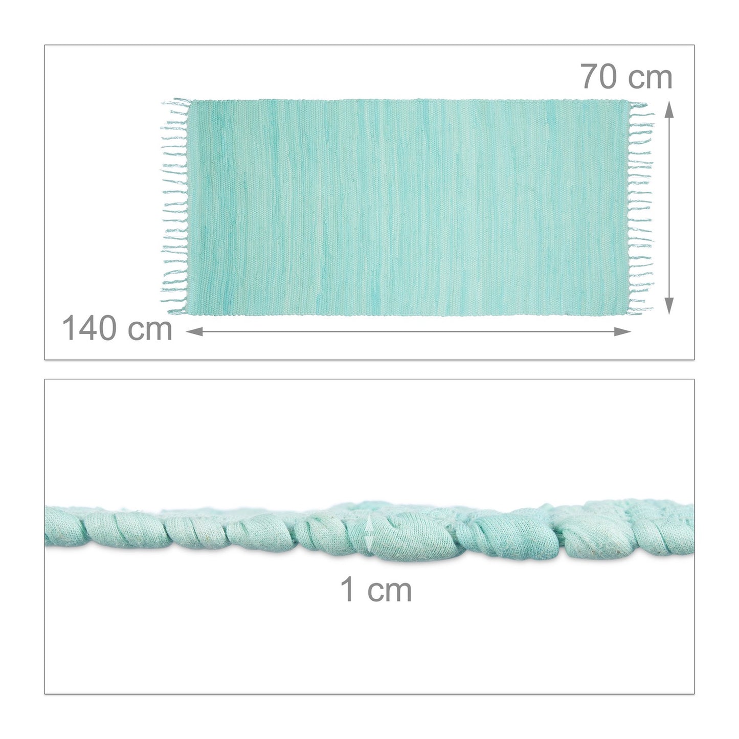 Rag Rug with Fringes