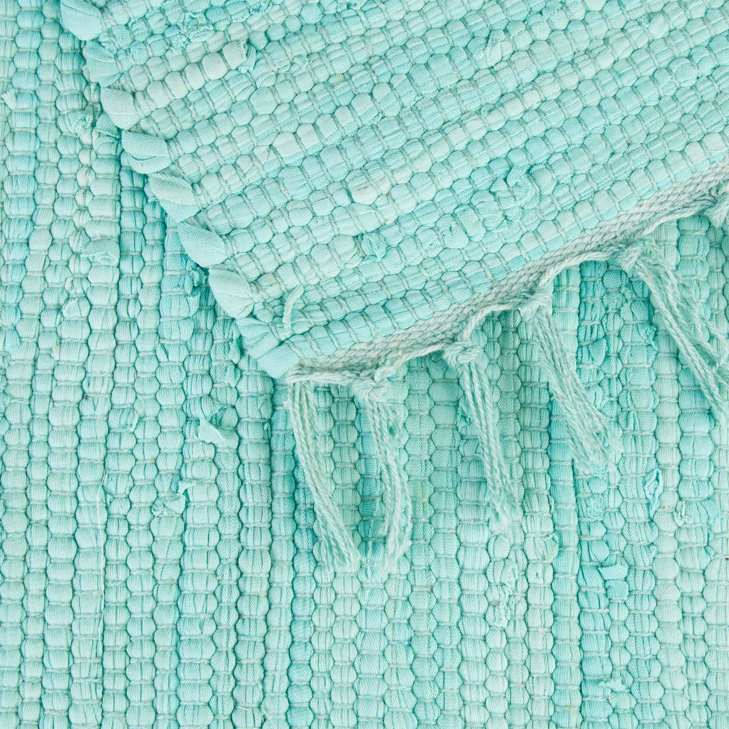 Rag Rug with Fringes