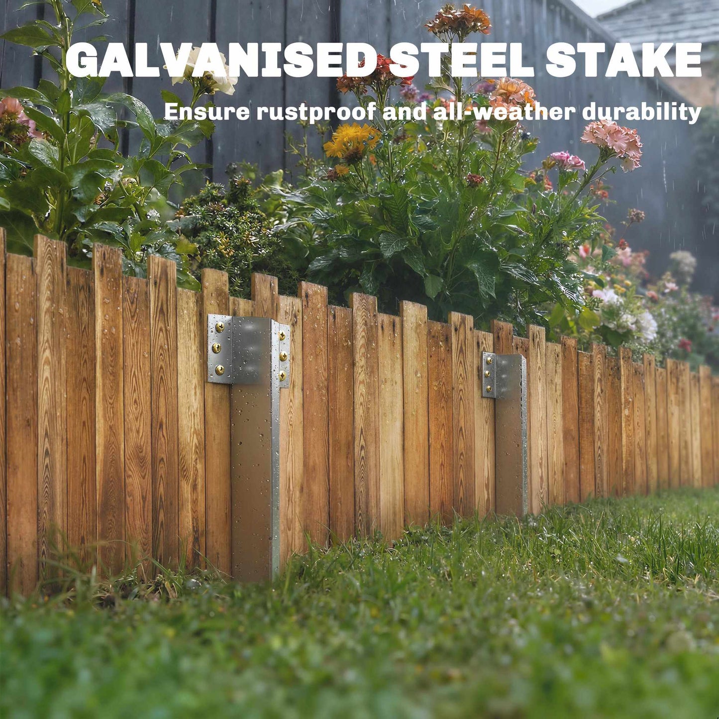 Railway Sleeper Brackets, 20-Pack, 41cm Galvanized Steel