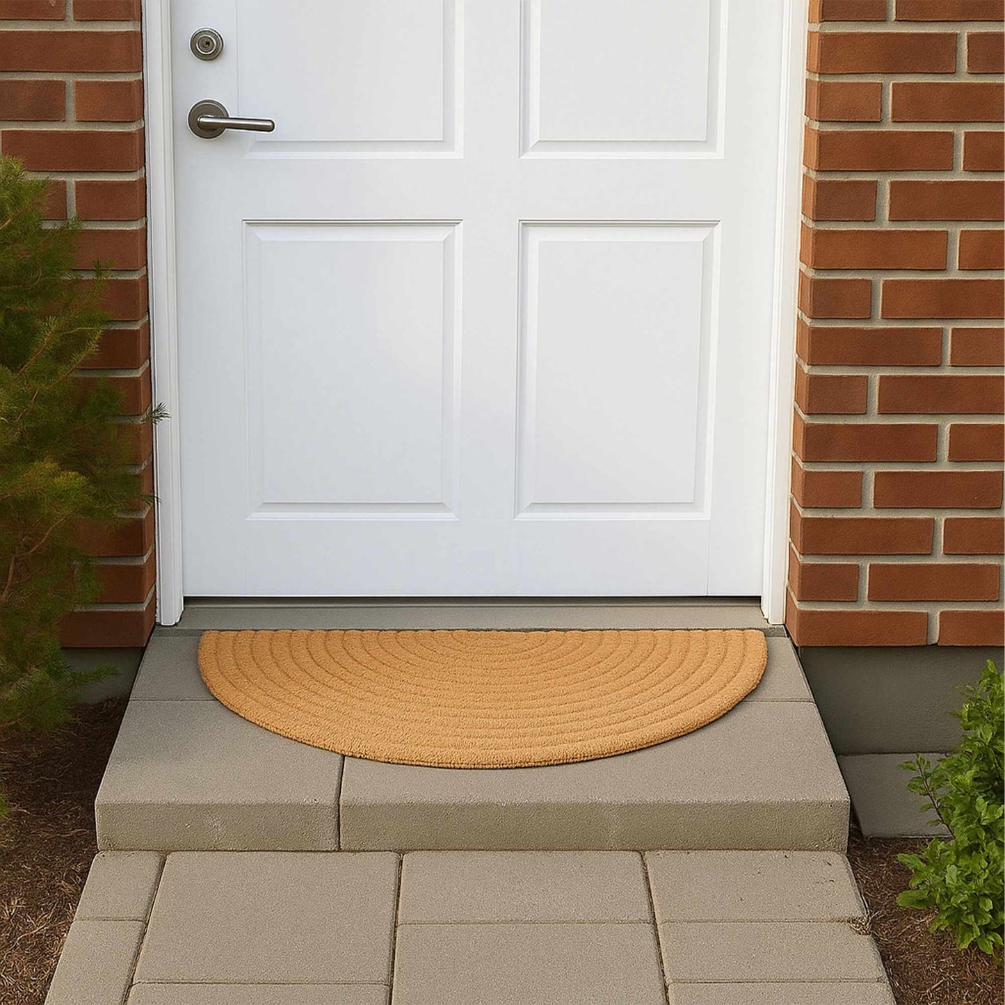 Rainbow Coir Doormat, Half-Round, Indoor/Outdoor Use