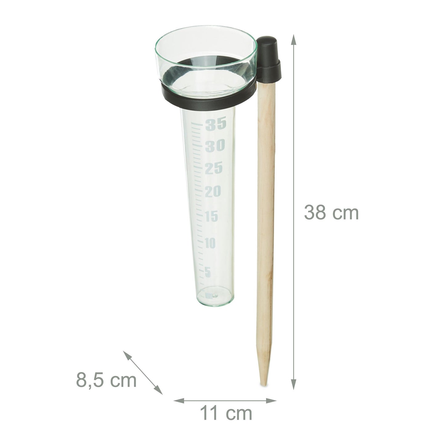 Rain gauge set of 2 with rod