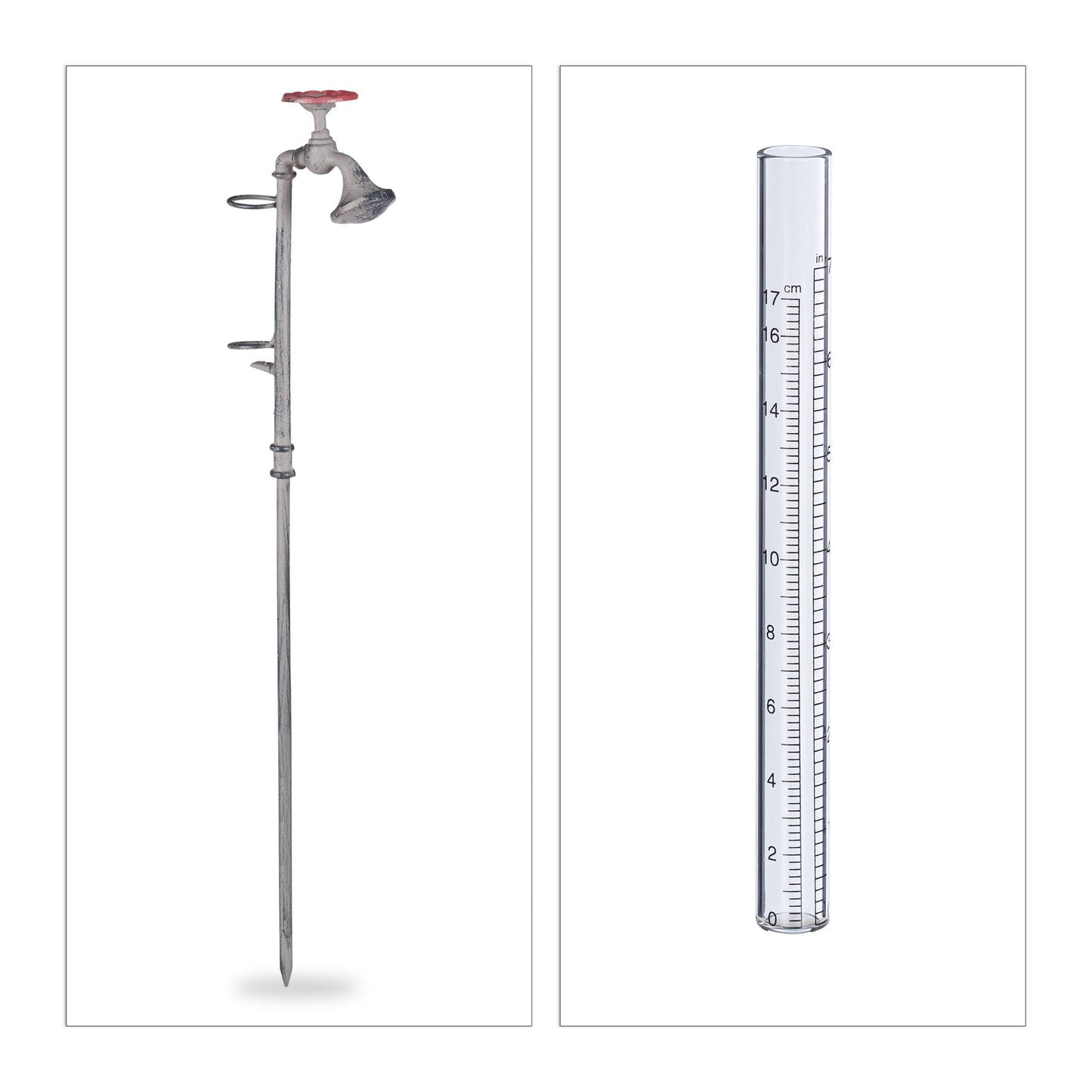 Rain gauge water faucet
