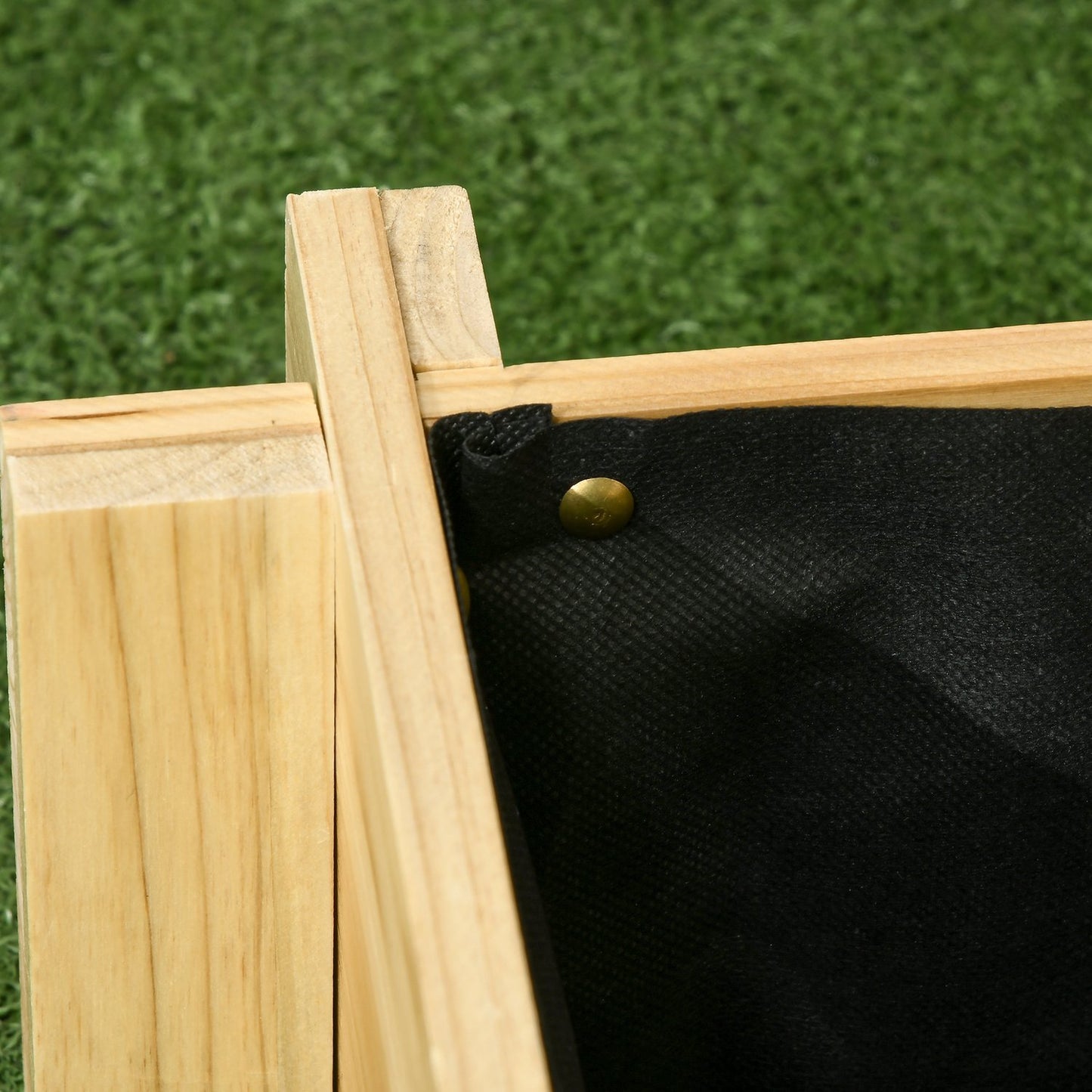 Wooden 3-tier raised bed with liner for balcony garden