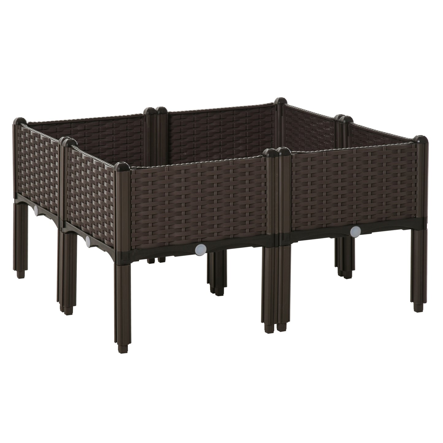 Raised sofa bed, rattan look, drainage, 40x40x44cm