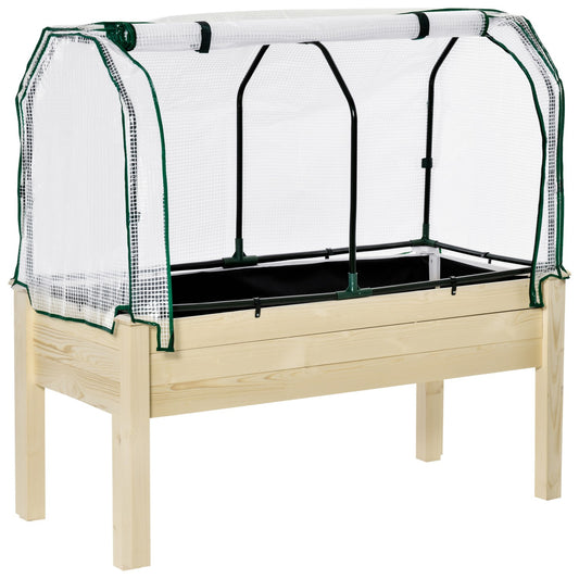 Raised bed Cold frame, Spruce Wood, 121x55x117 cm