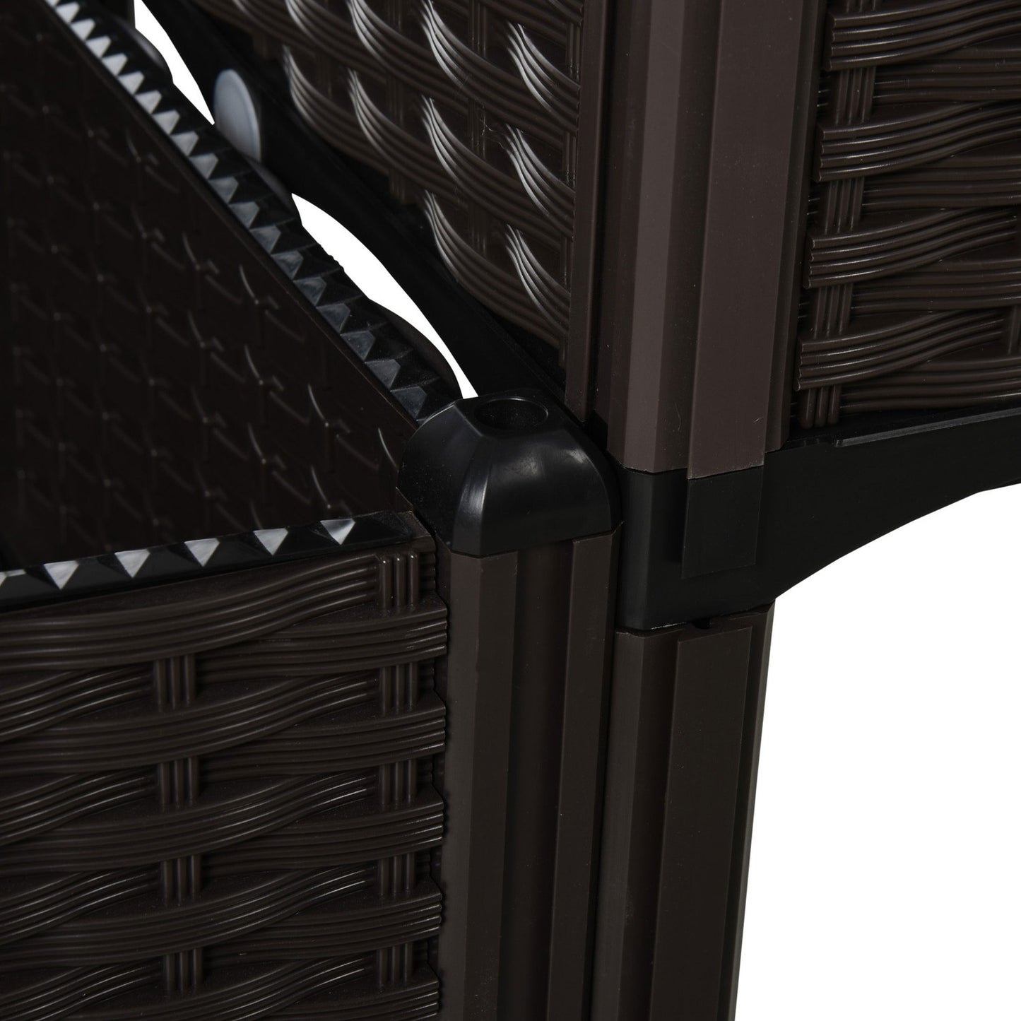 Planter box with raised bed, Rattan look, with drainage, Brown, 80x44 cm