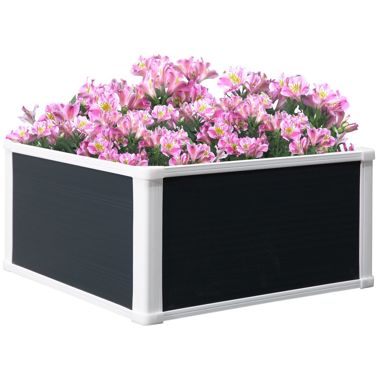 Raised plastic garden bed with drainage, 60x60x30 cm
