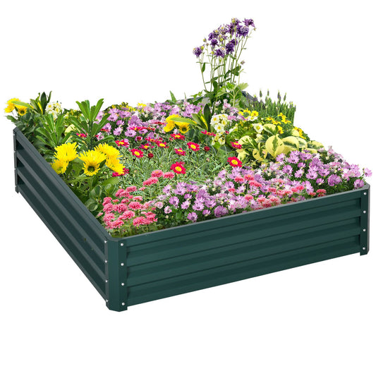 Raised bed in steel - Green, Garden & Patio, 120x120x30 cm