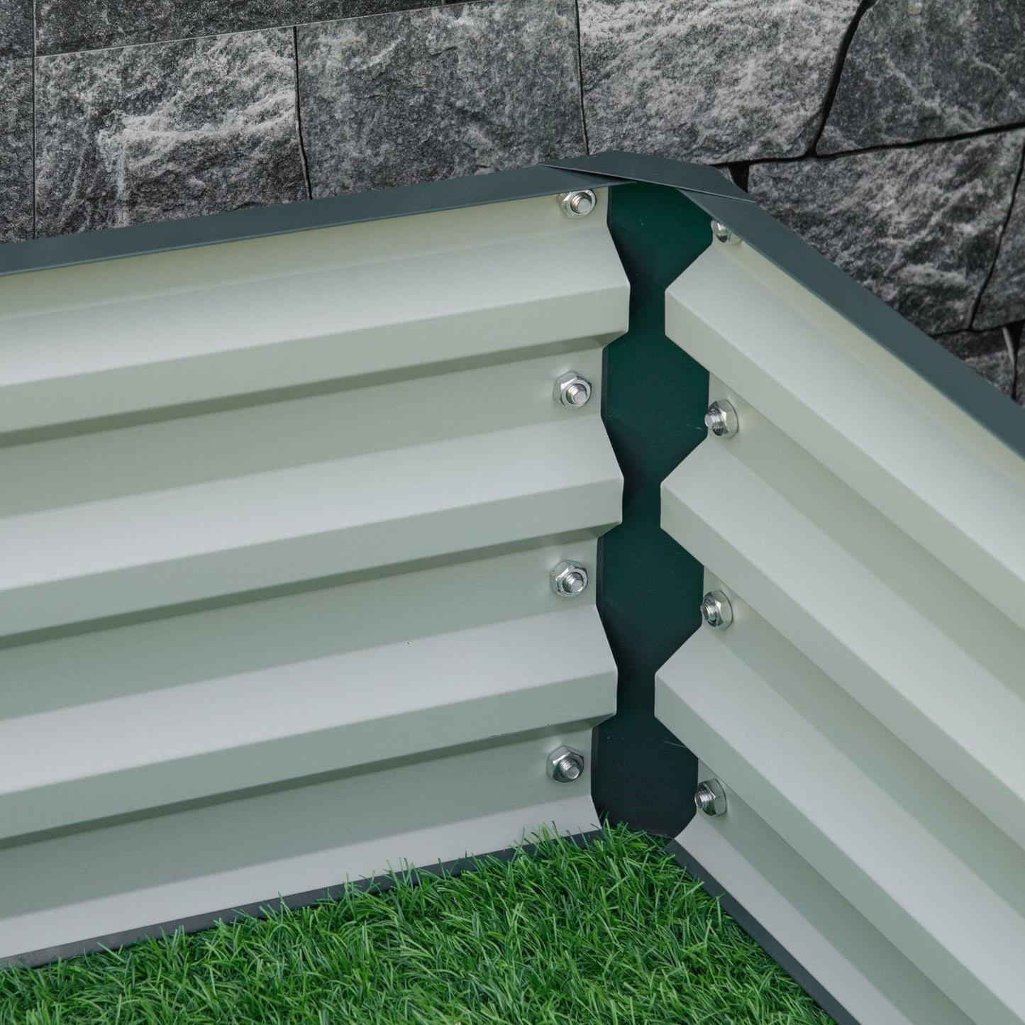 Raised bed in steel - Green, Garden & Patio, 120x120x30 cm