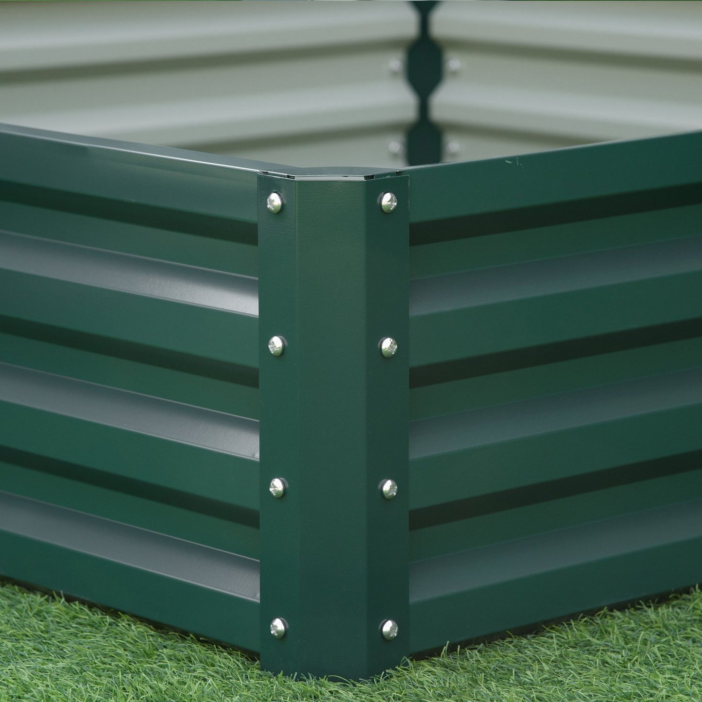 Raised bed in steel - Green, Garden & Patio, 120x120x30 cm